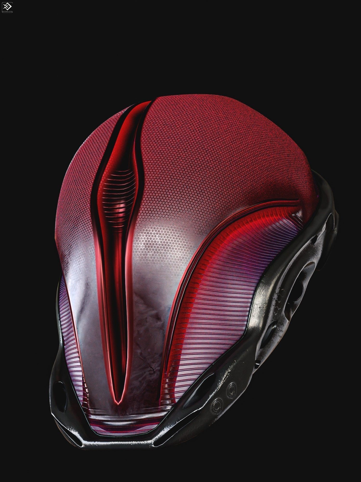 Sci-fi Helmet Low-poly 3D model_5