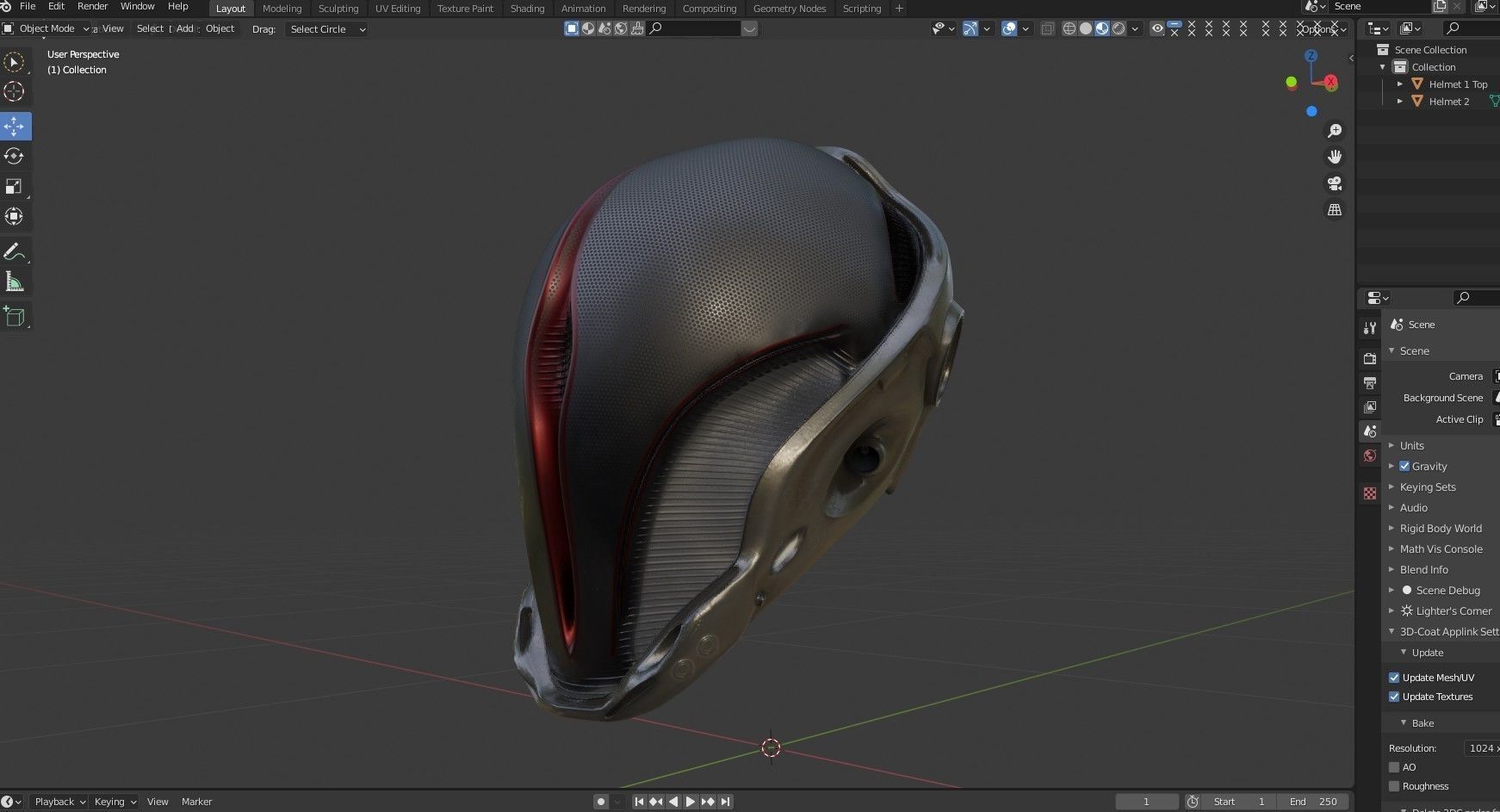 Sci-fi Helmet Low-poly 3D model_20