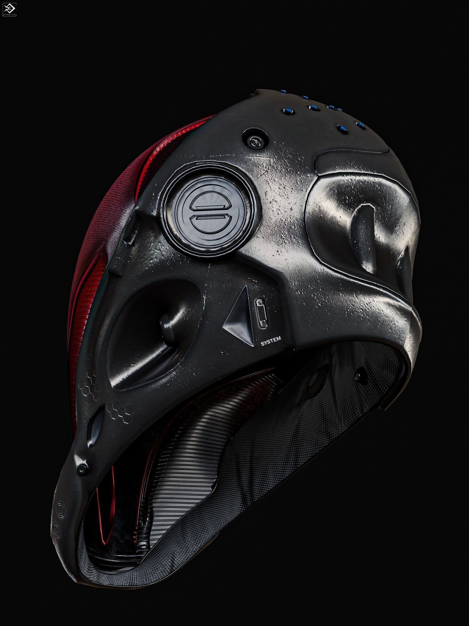 Sci-fi Helmet Low-poly 3D model_7