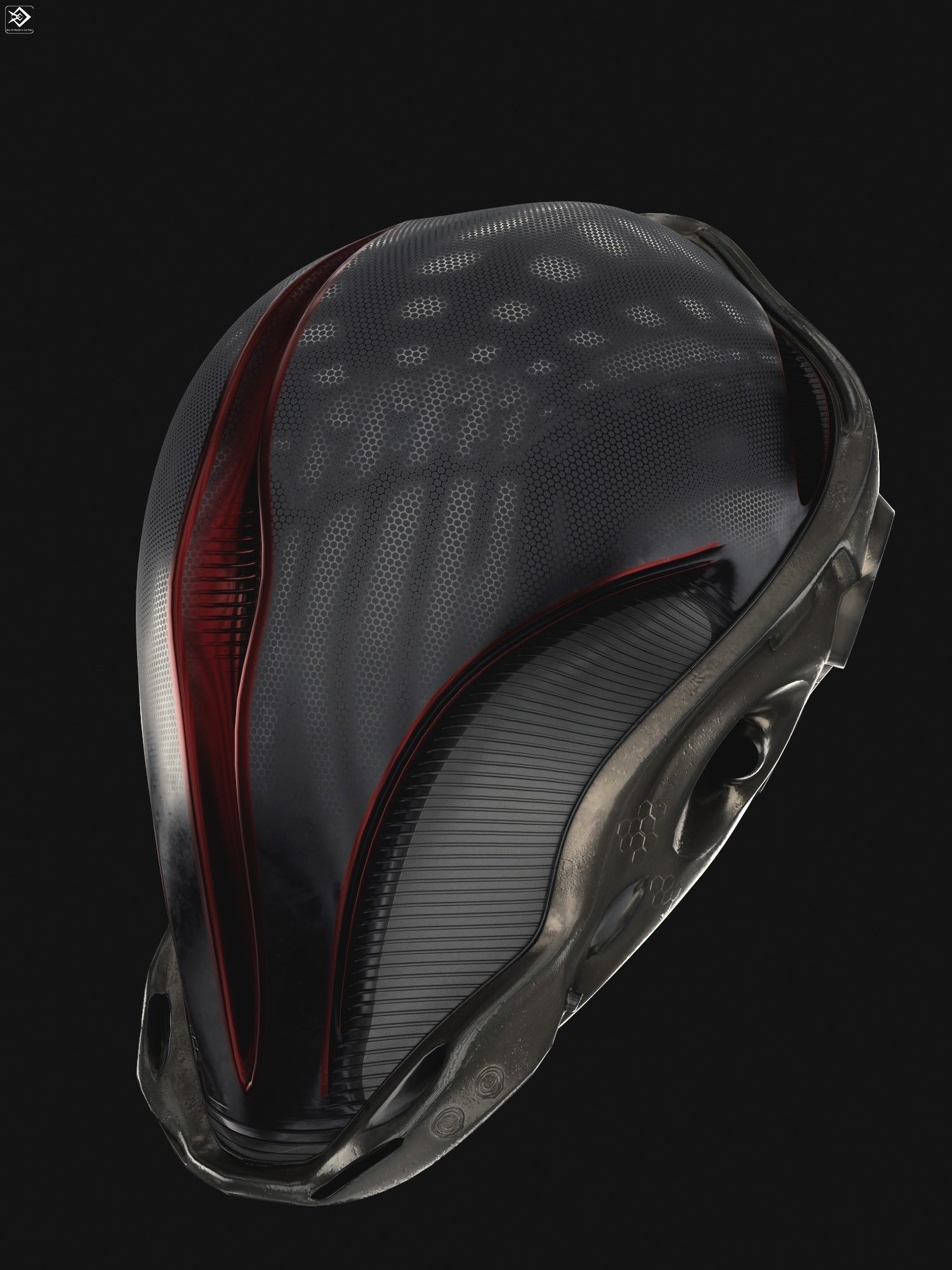 Sci-fi Helmet Low-poly 3D model_16