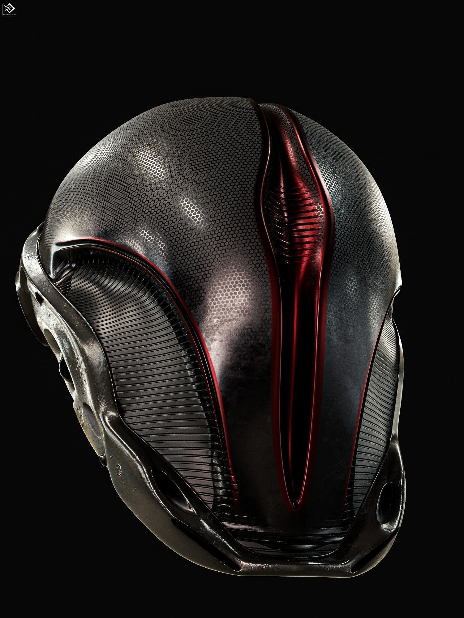 Sci-fi Helmet Low-poly 3D model_2