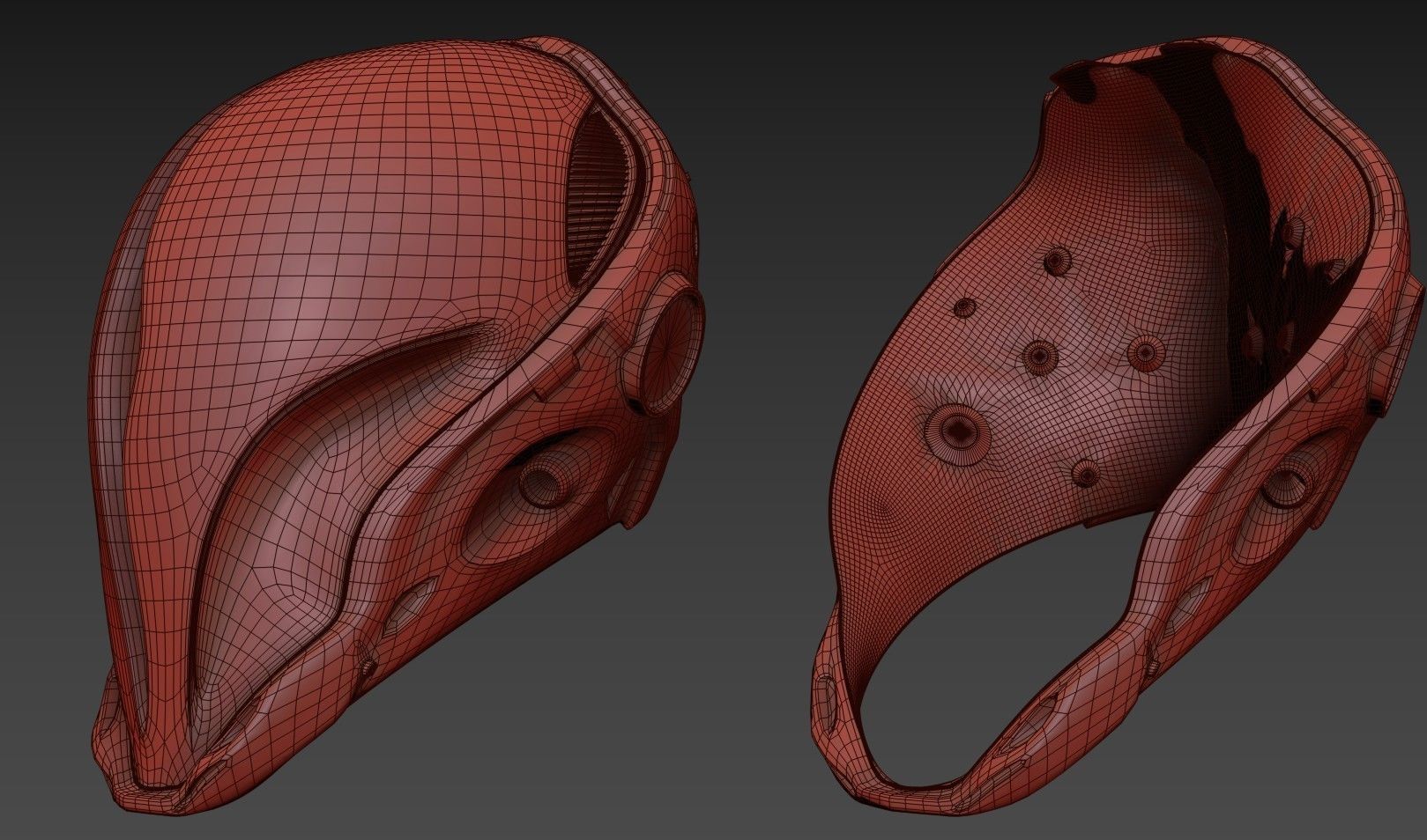 Sci-fi Helmet Low-poly 3D model_19