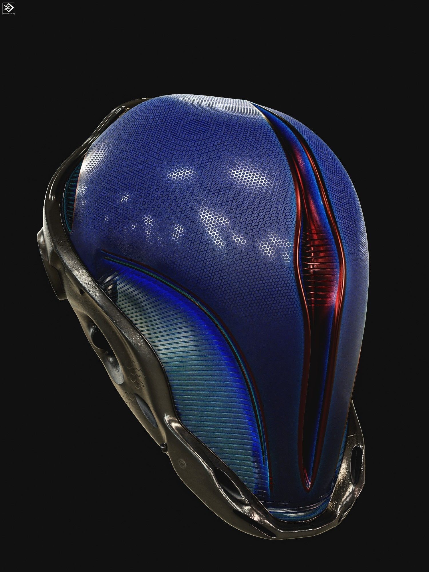 Sci-fi Helmet Low-poly 3D model_9