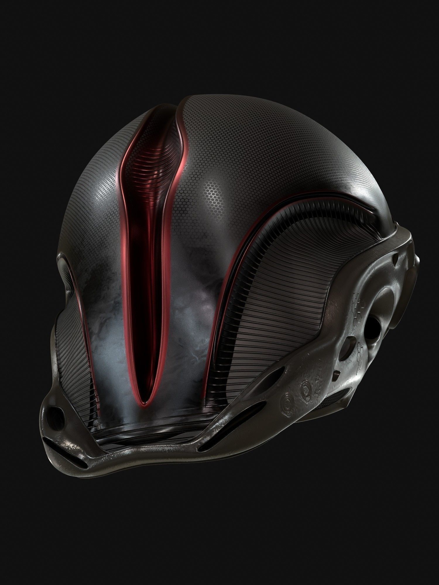 Sci-fi Helmet Low-poly 3D model_4
