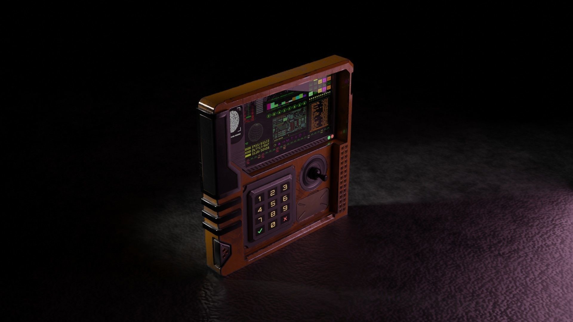 Sci Fi Industrial Console - Control Panel - Game Ready Free low-poly 3D model_5