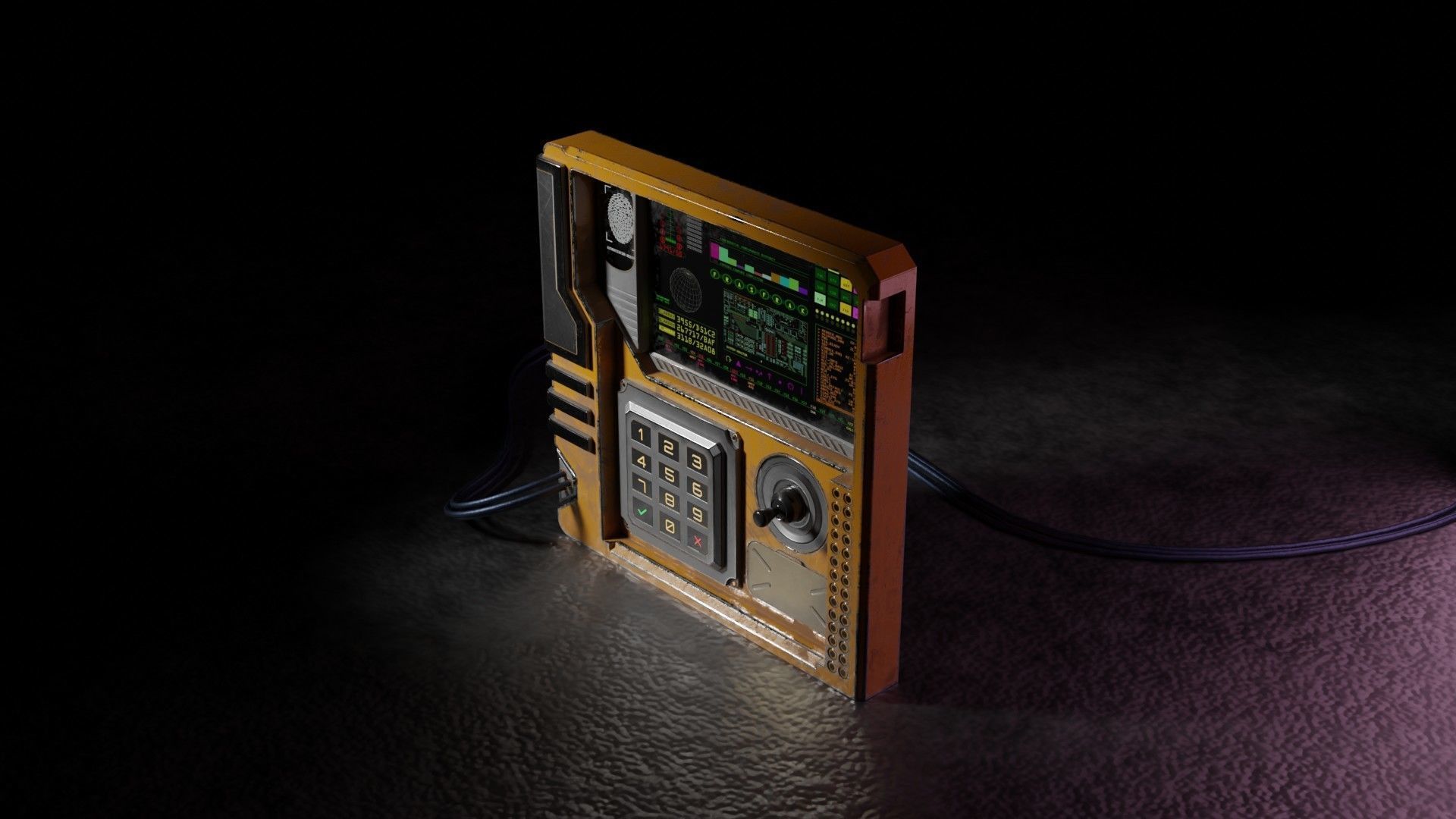 Sci Fi Industrial Console - Control Panel - Game Ready Free low-poly 3D model_2