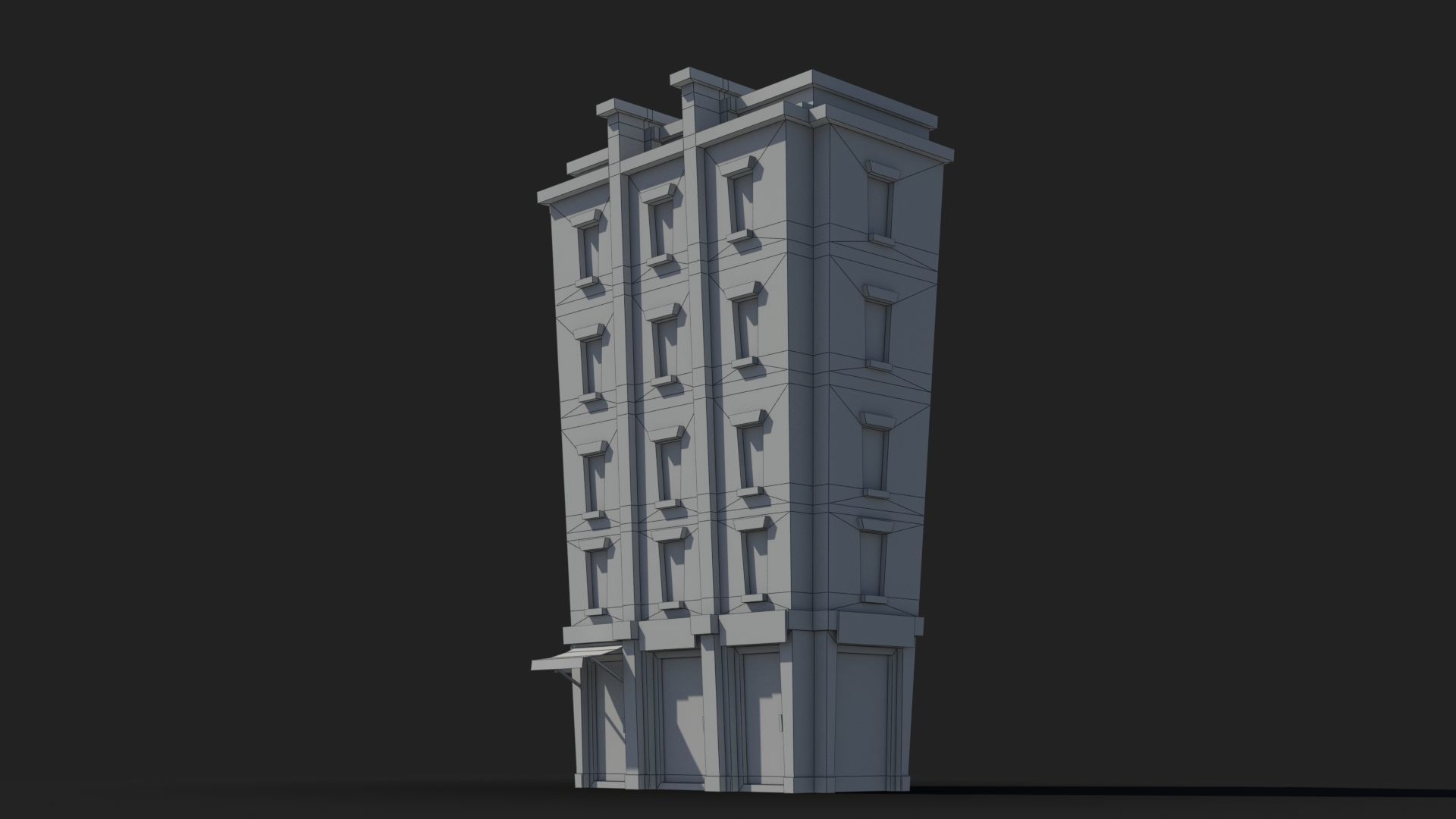 Cartoon Building x18 Low-poly 3D model_5