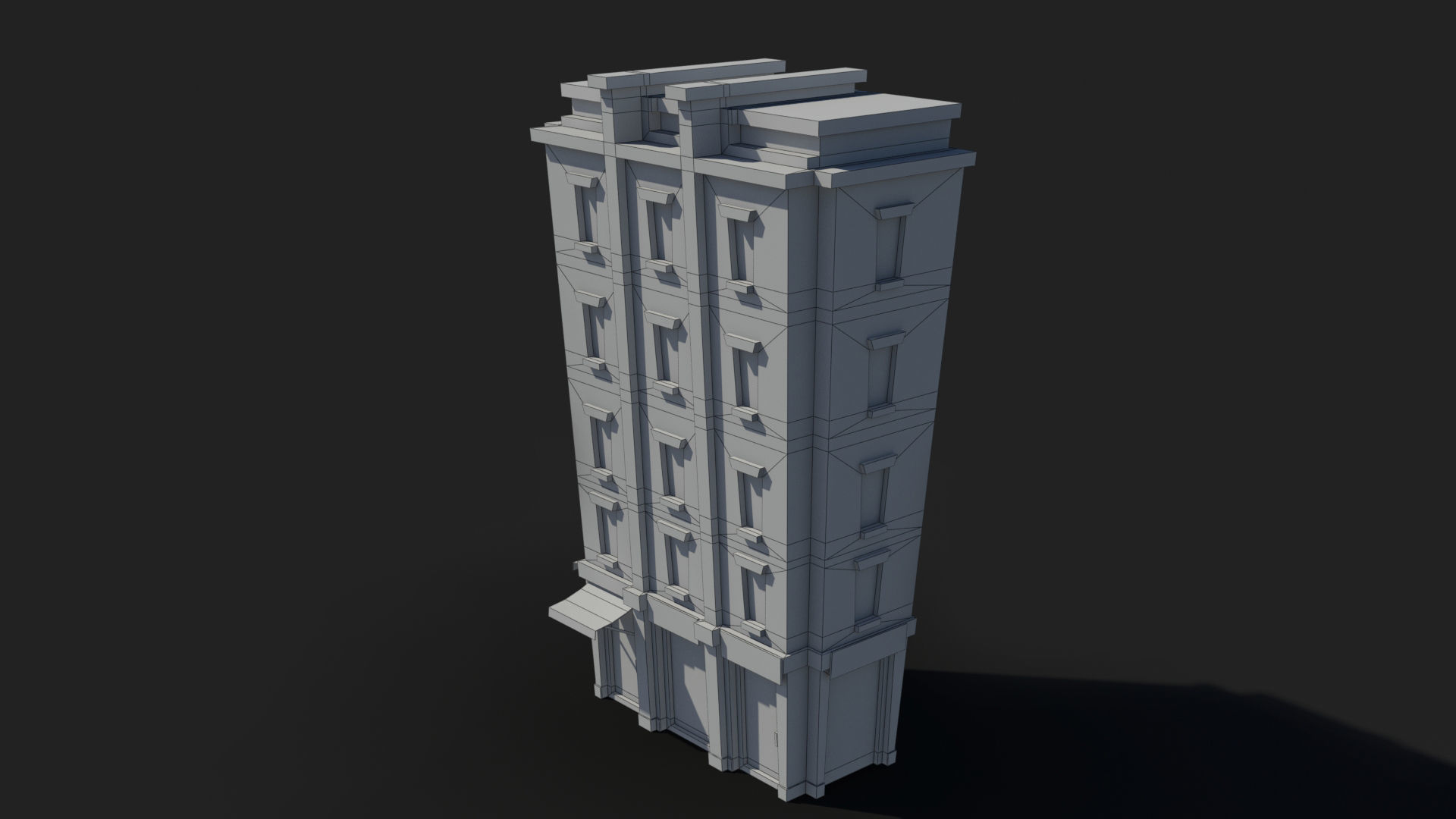 Cartoon Building x18 Low-poly 3D model_9