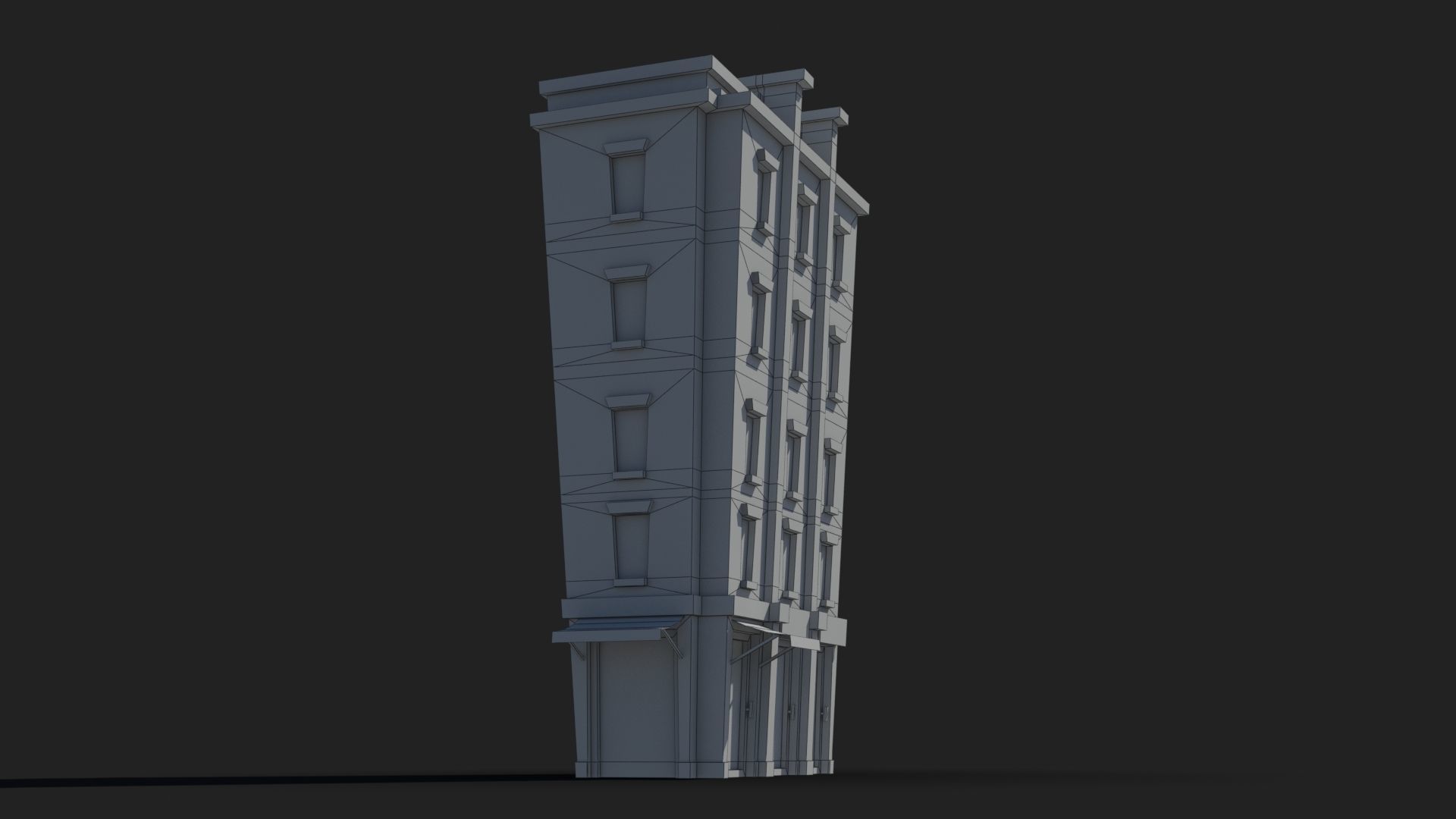 Cartoon Building x18 Low-poly 3D model_8