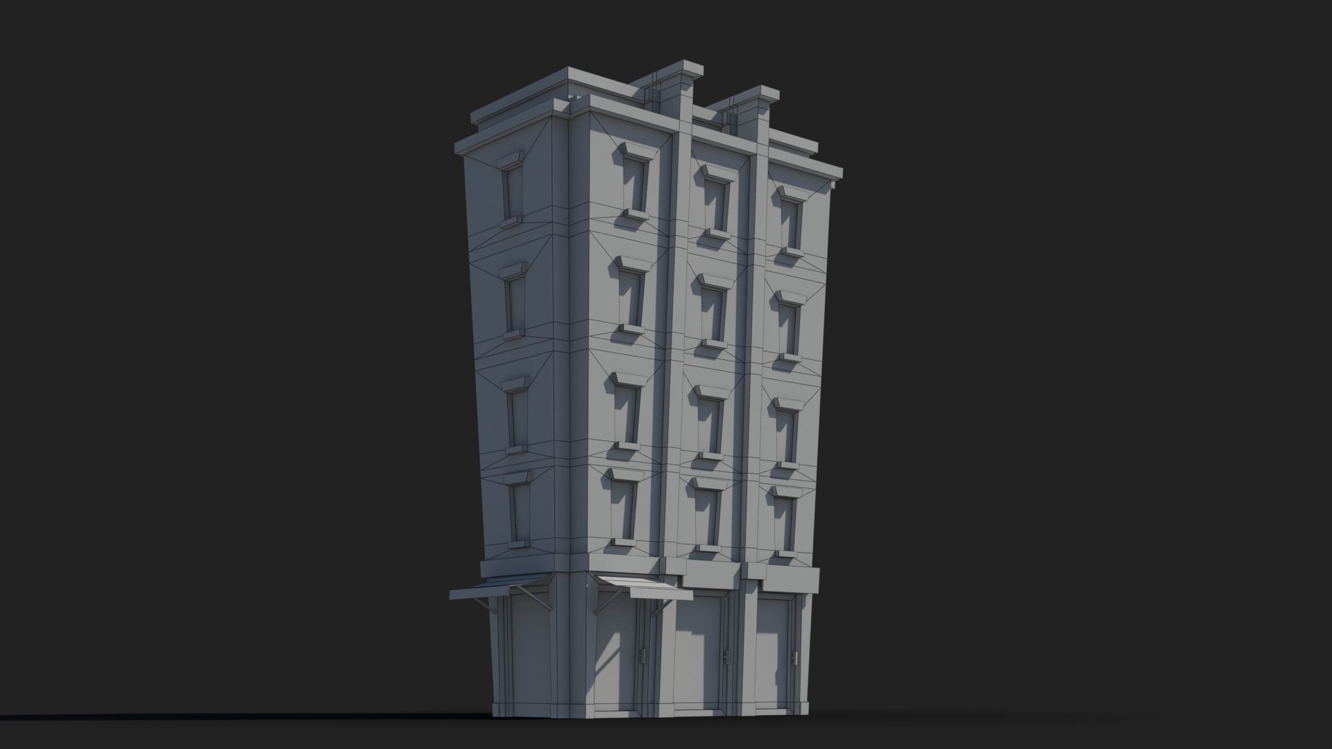 Cartoon Building x18 Low-poly 3D model_7