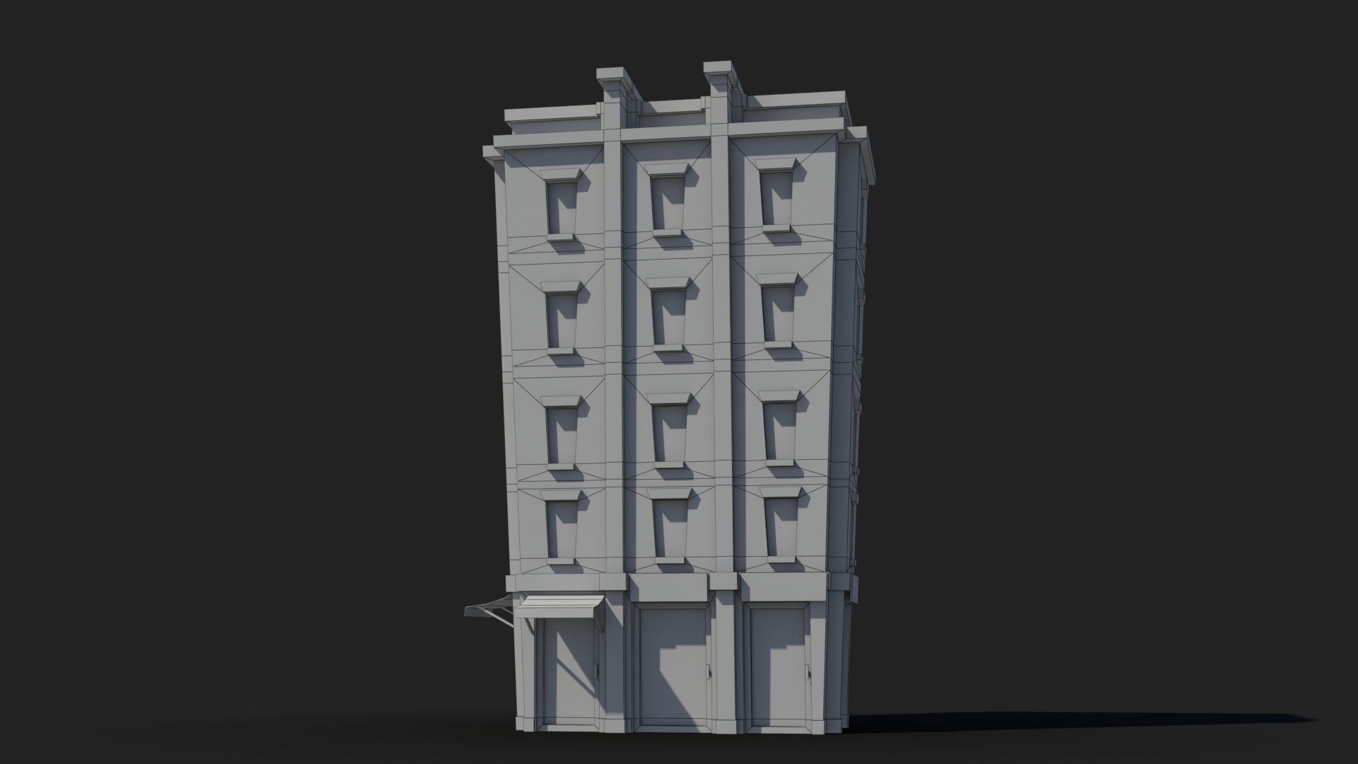 Cartoon Building x18 Low-poly 3D model_6