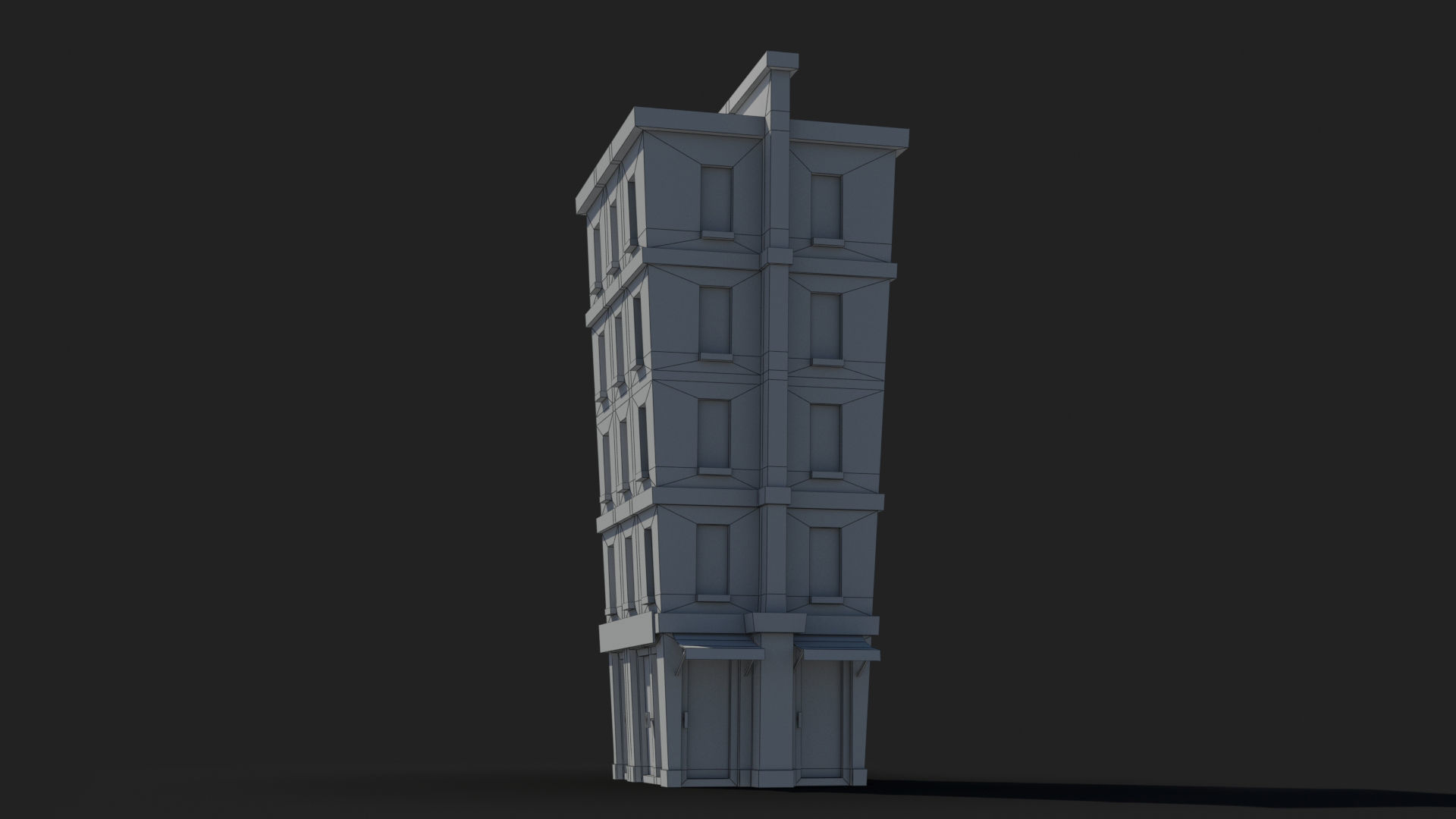 Cartoon Building x19 Low-poly 3D model_8