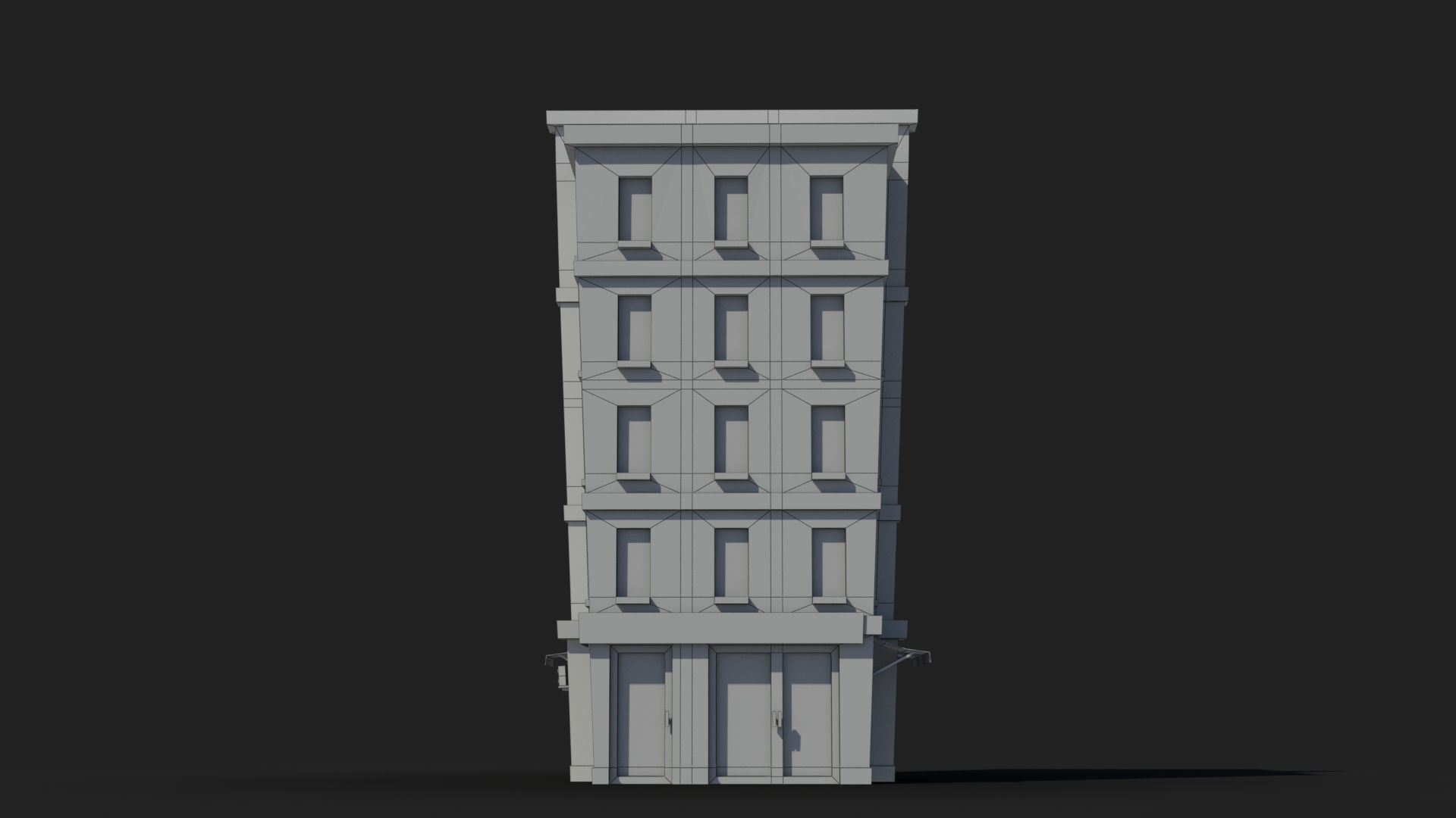 Cartoon Building x19 Low-poly 3D model_6