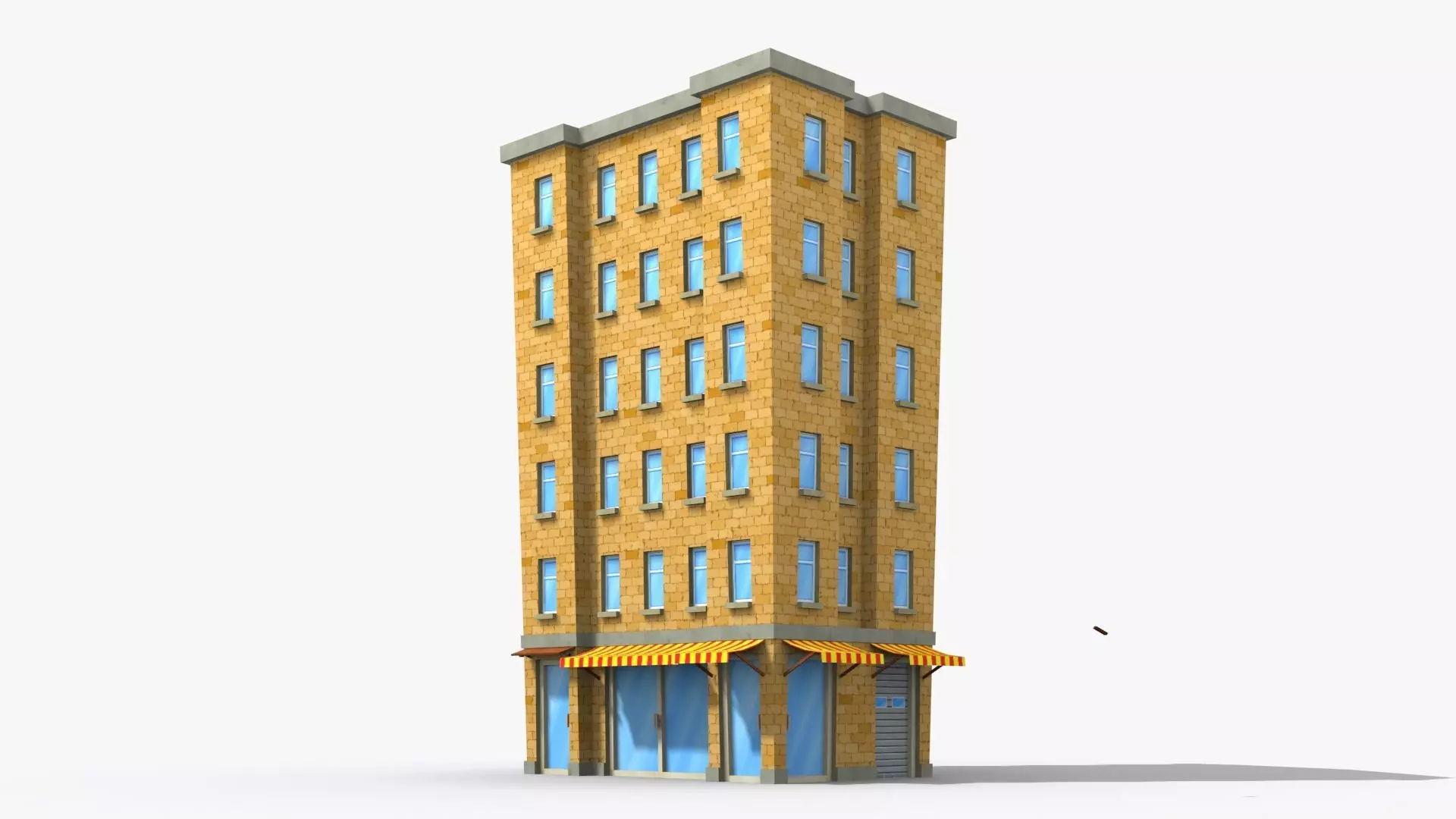 Cartoon Building x20 Low-poly 3D model_0