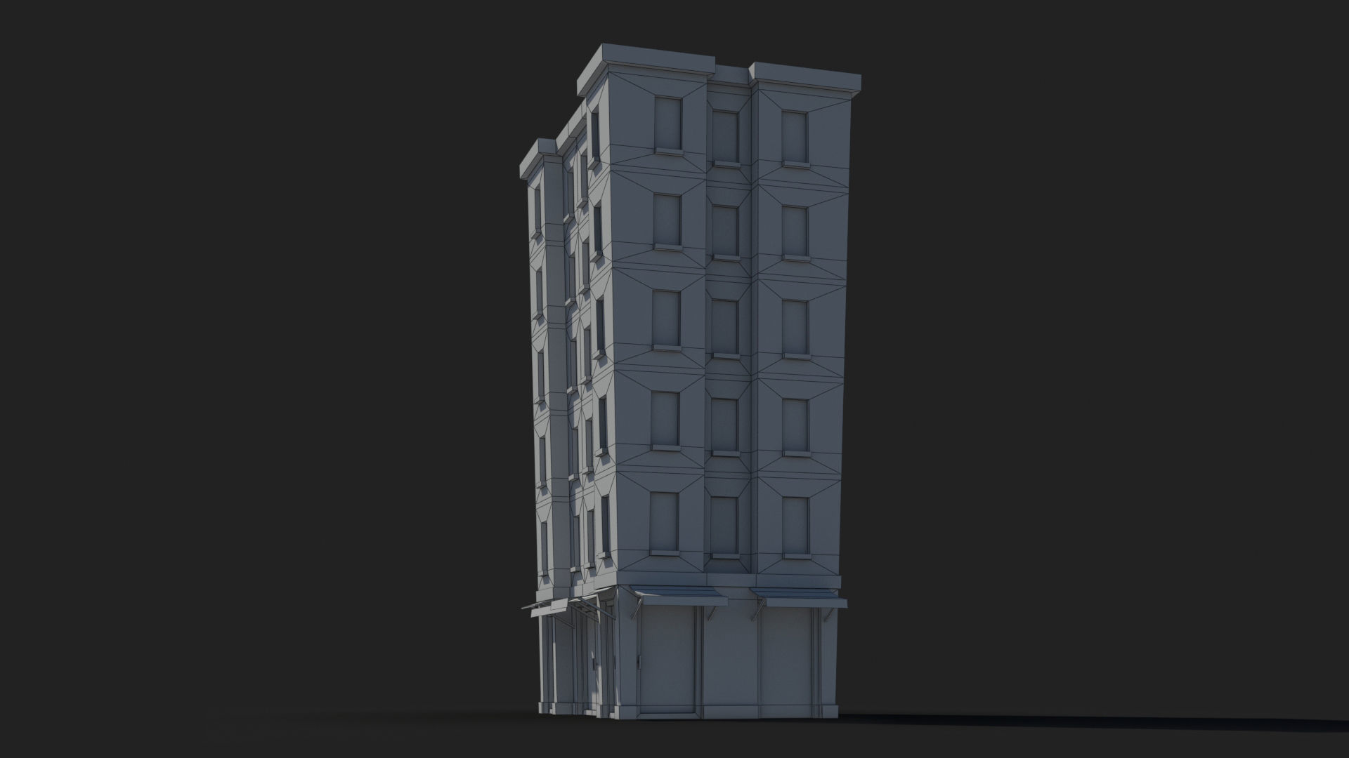 Cartoon Building x20 Low-poly 3D model_8