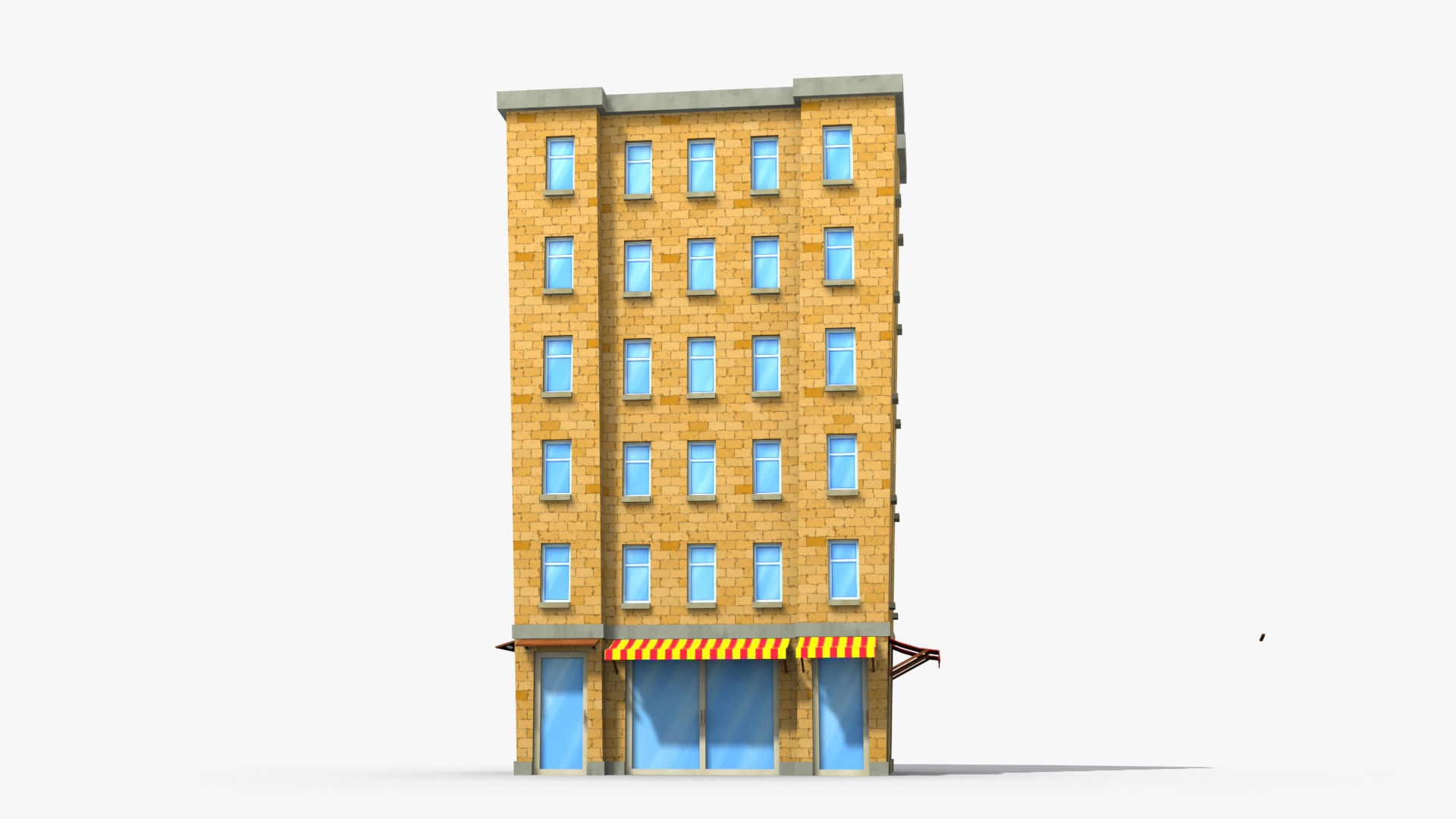 Cartoon Building x20 Low-poly 3D model_1