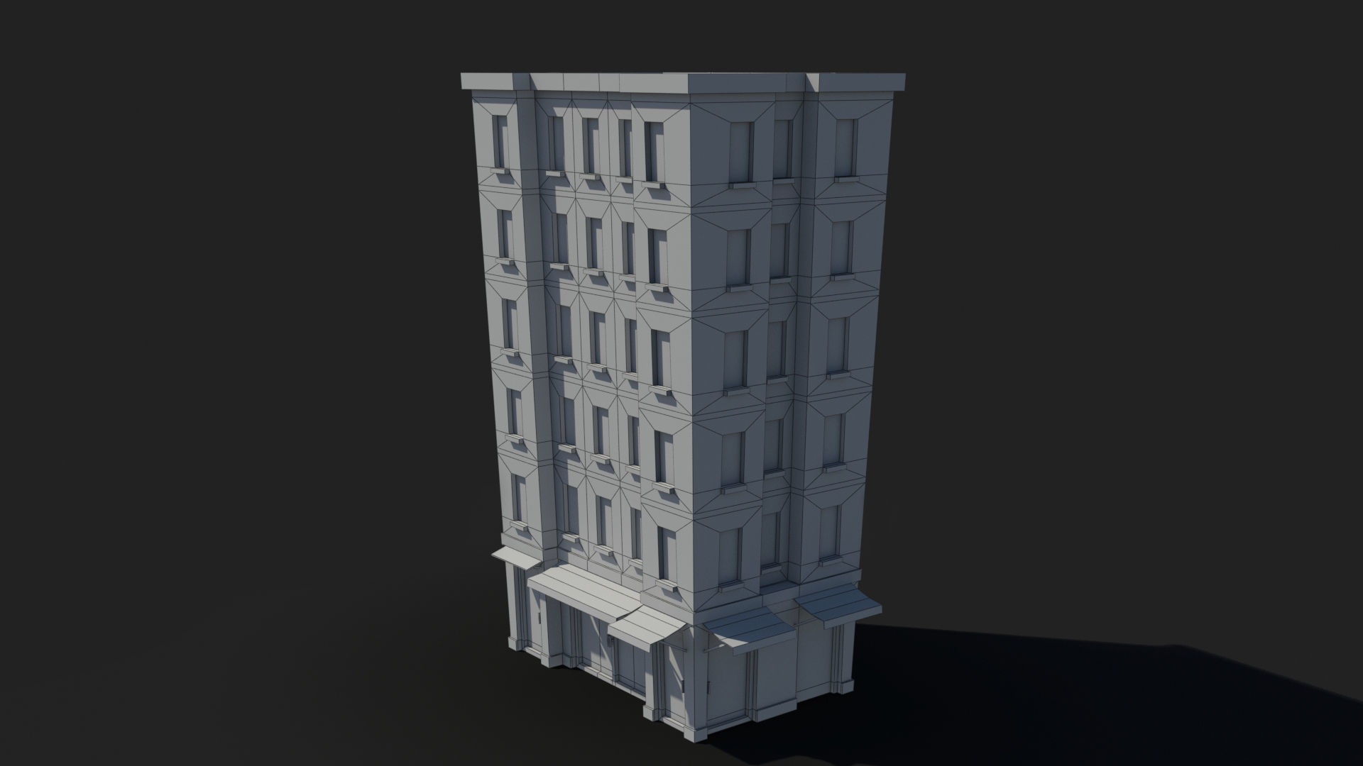 Cartoon Building x20 Low-poly 3D model_9