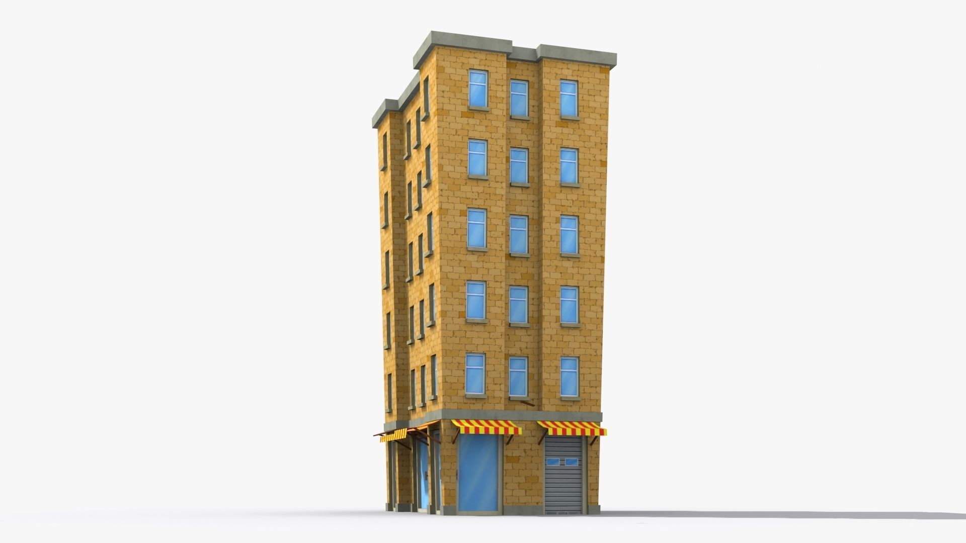 Cartoon Building x20 Low-poly 3D model_3