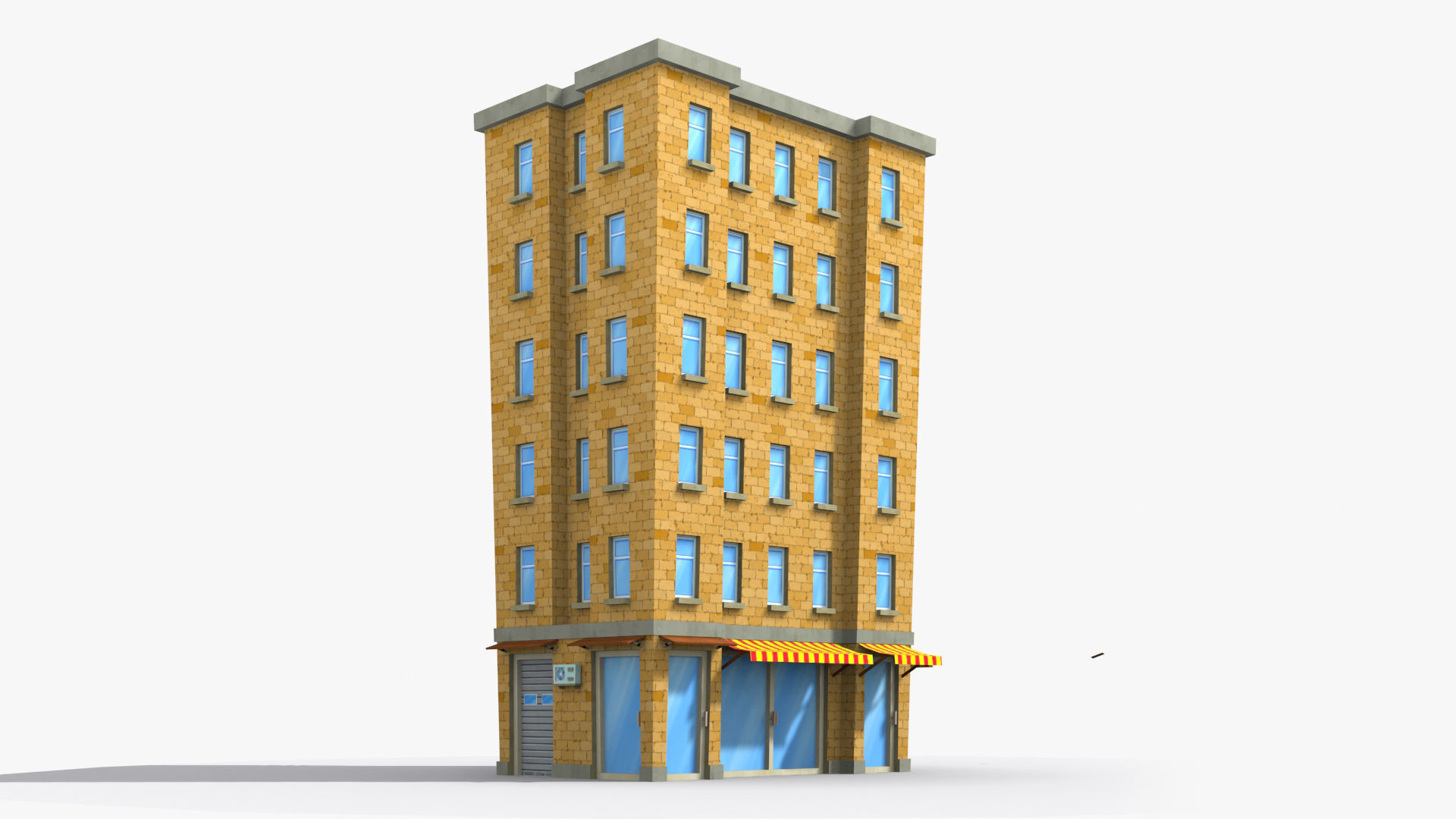 Cartoon Building x20 Low-poly 3D model_2