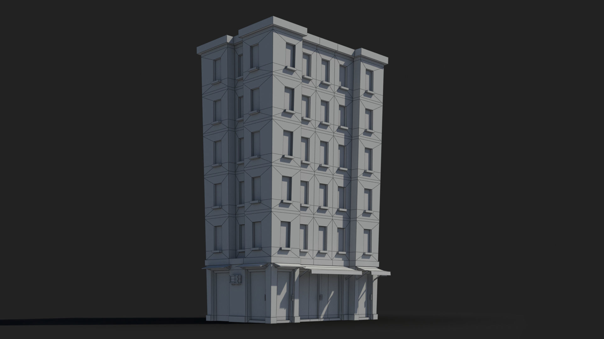Cartoon Building x20 Low-poly 3D model_7