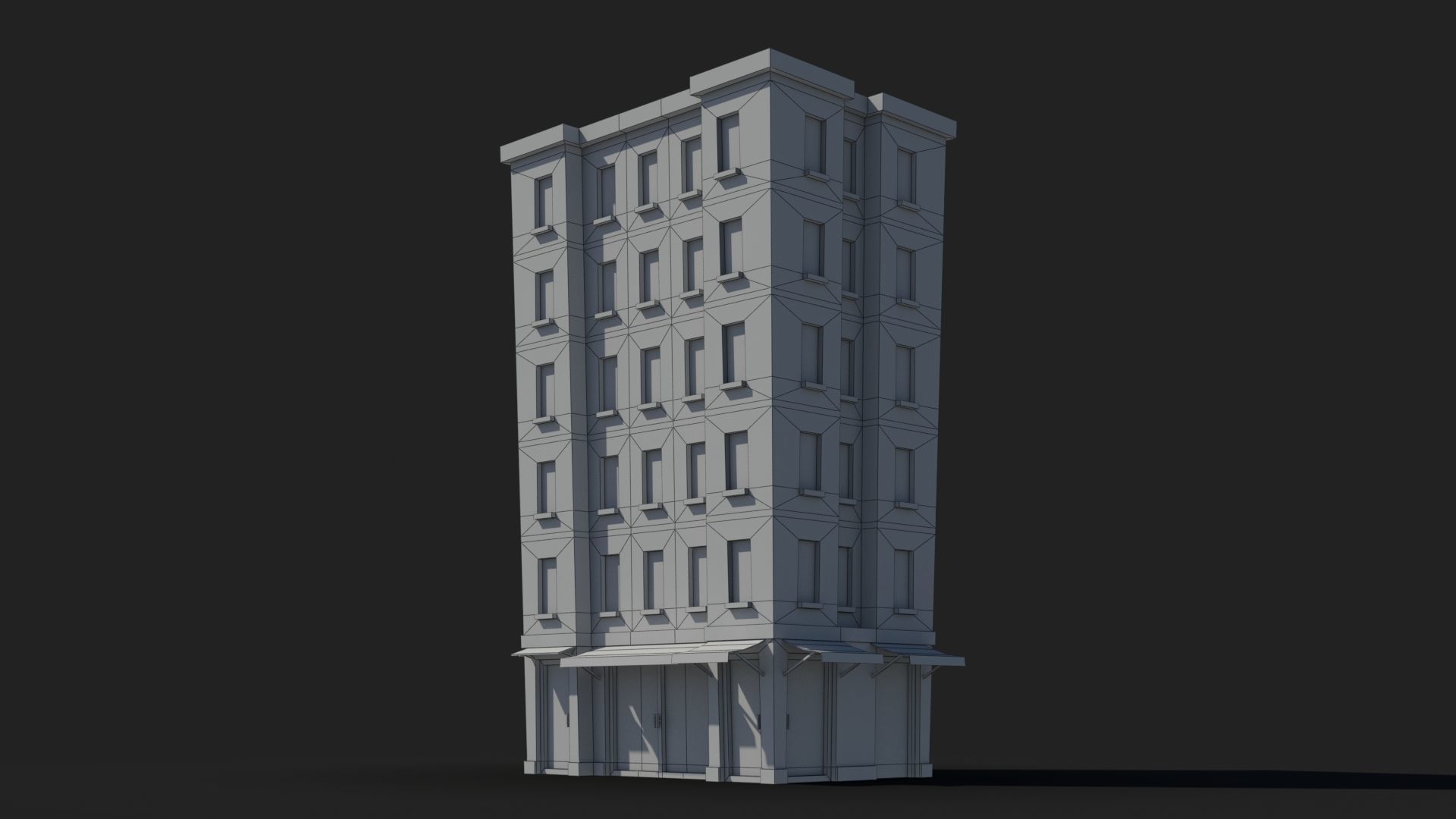 Cartoon Building x20 Low-poly 3D model_5
