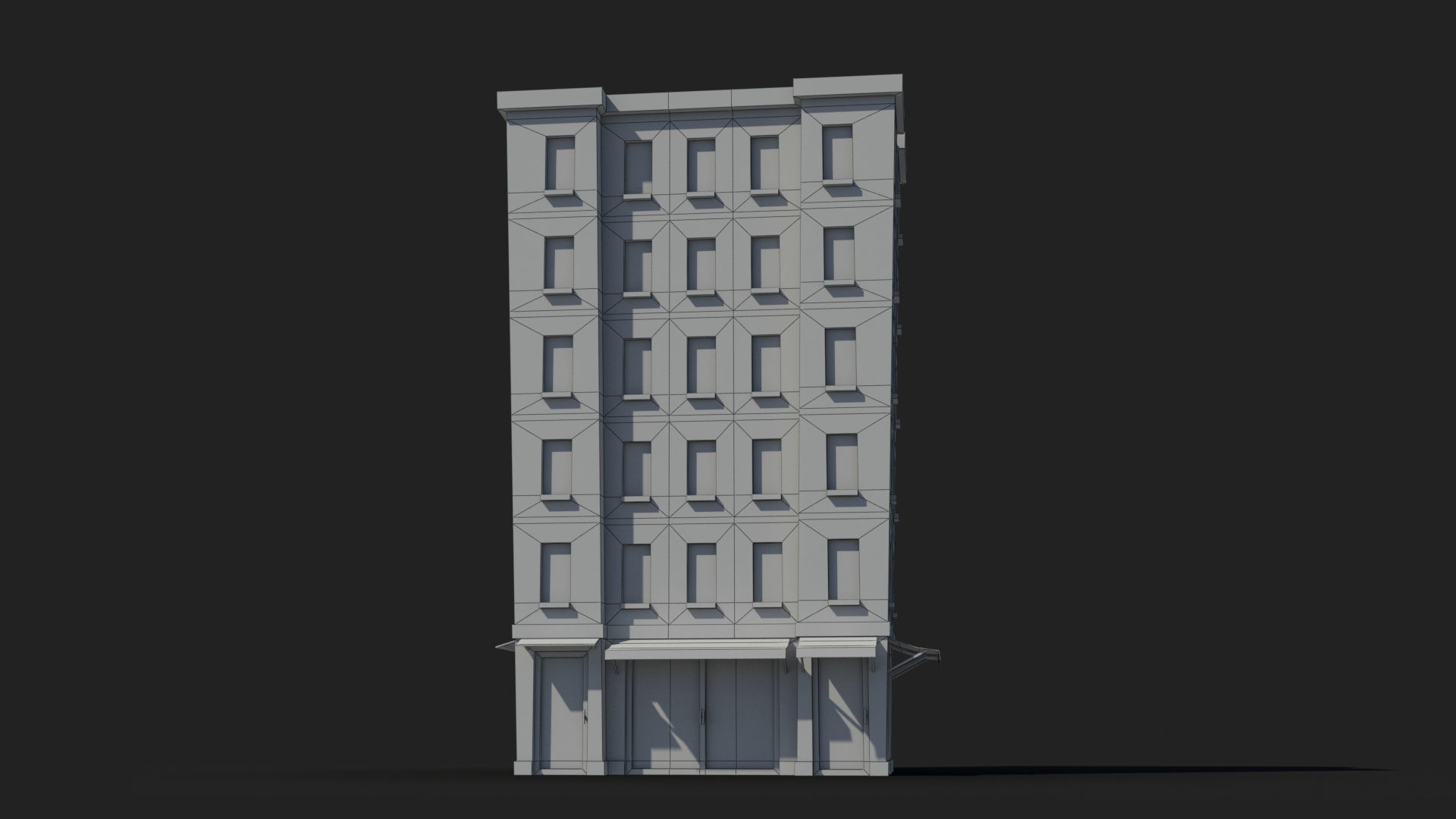 Cartoon Building x20 Low-poly 3D model_6