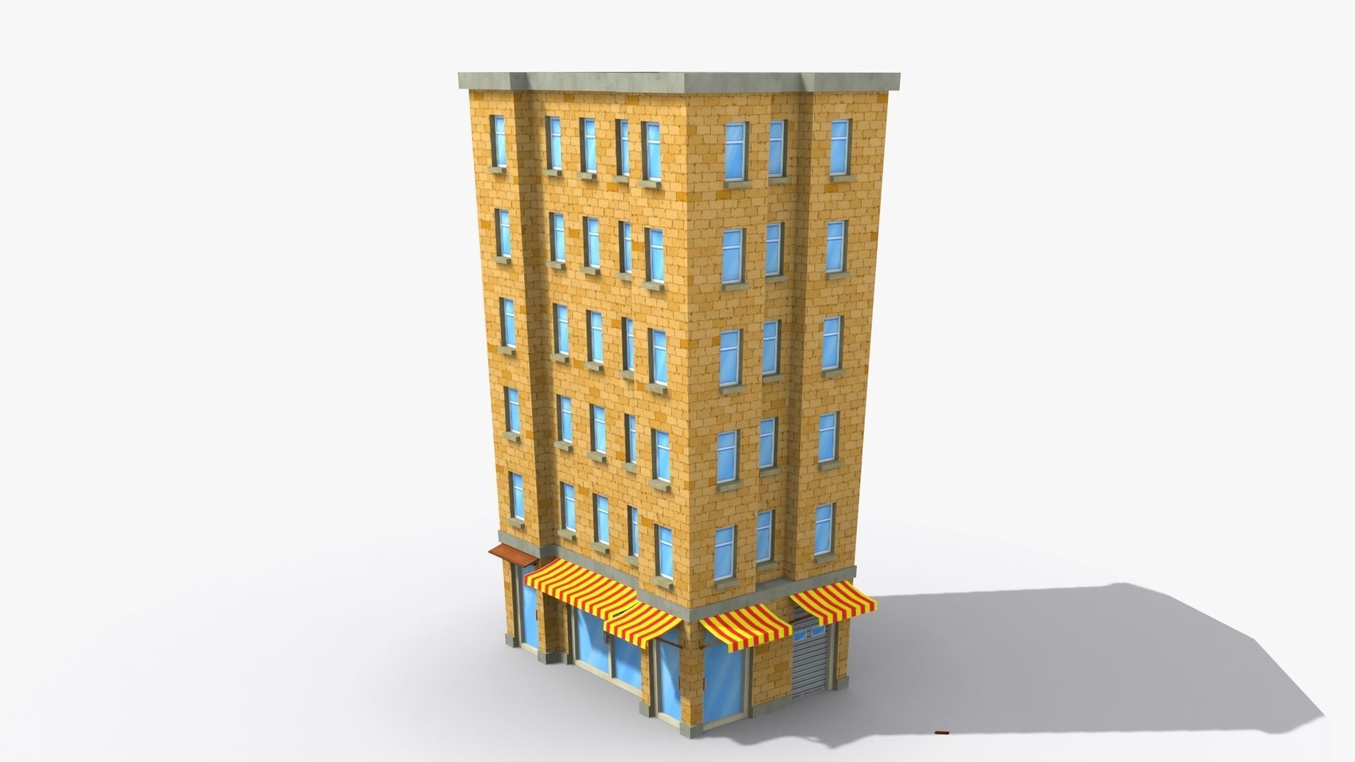 Cartoon Building x20 Low-poly 3D model_4