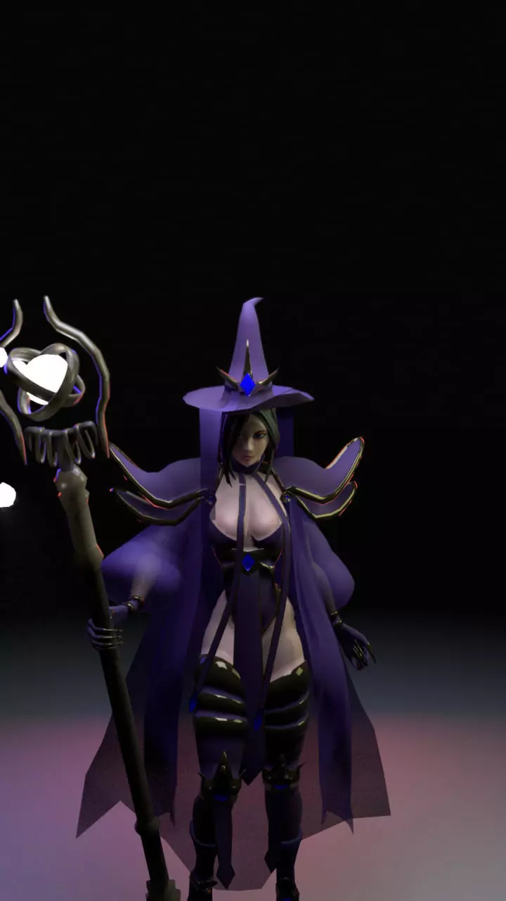 Witch  Low-poly 3D model_1