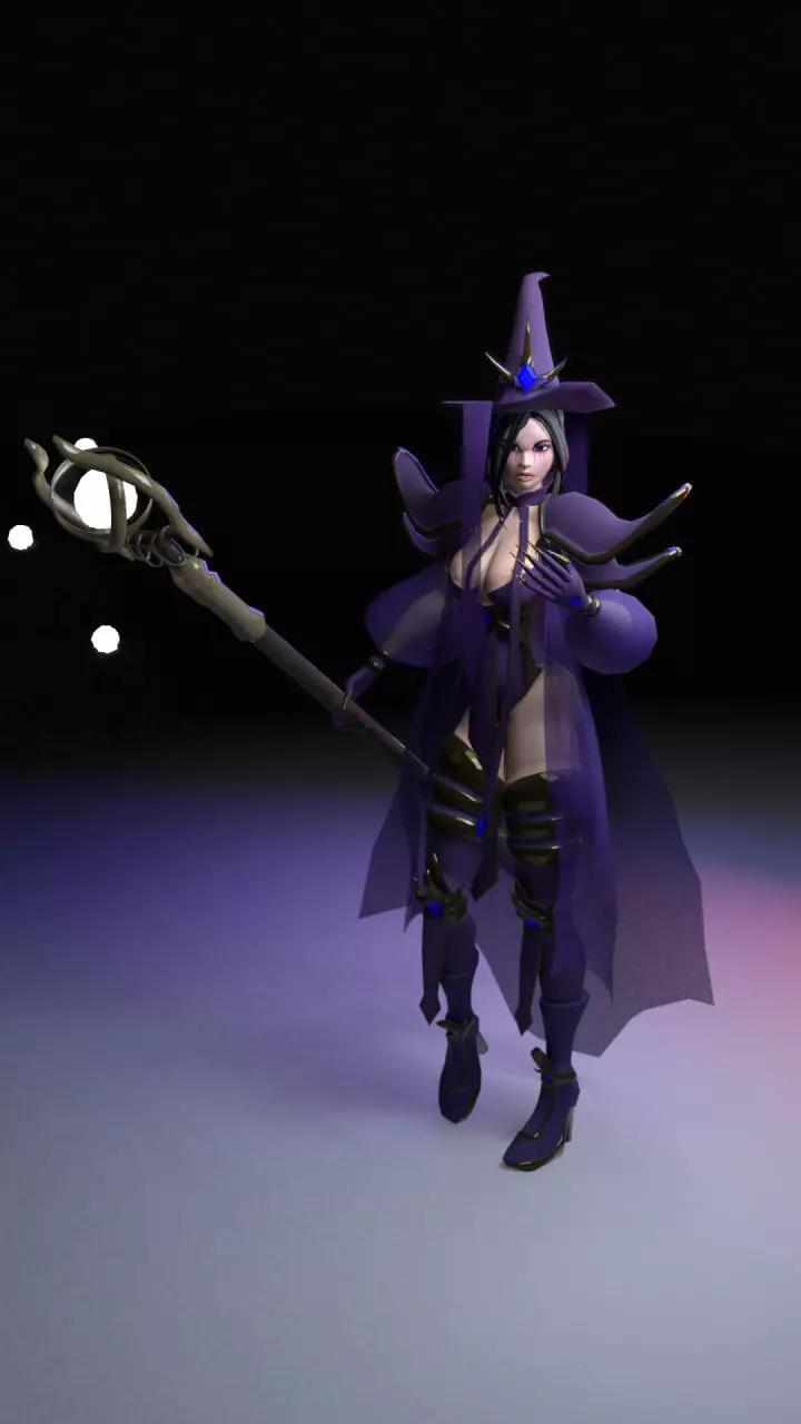 Witch  Low-poly 3D model_0