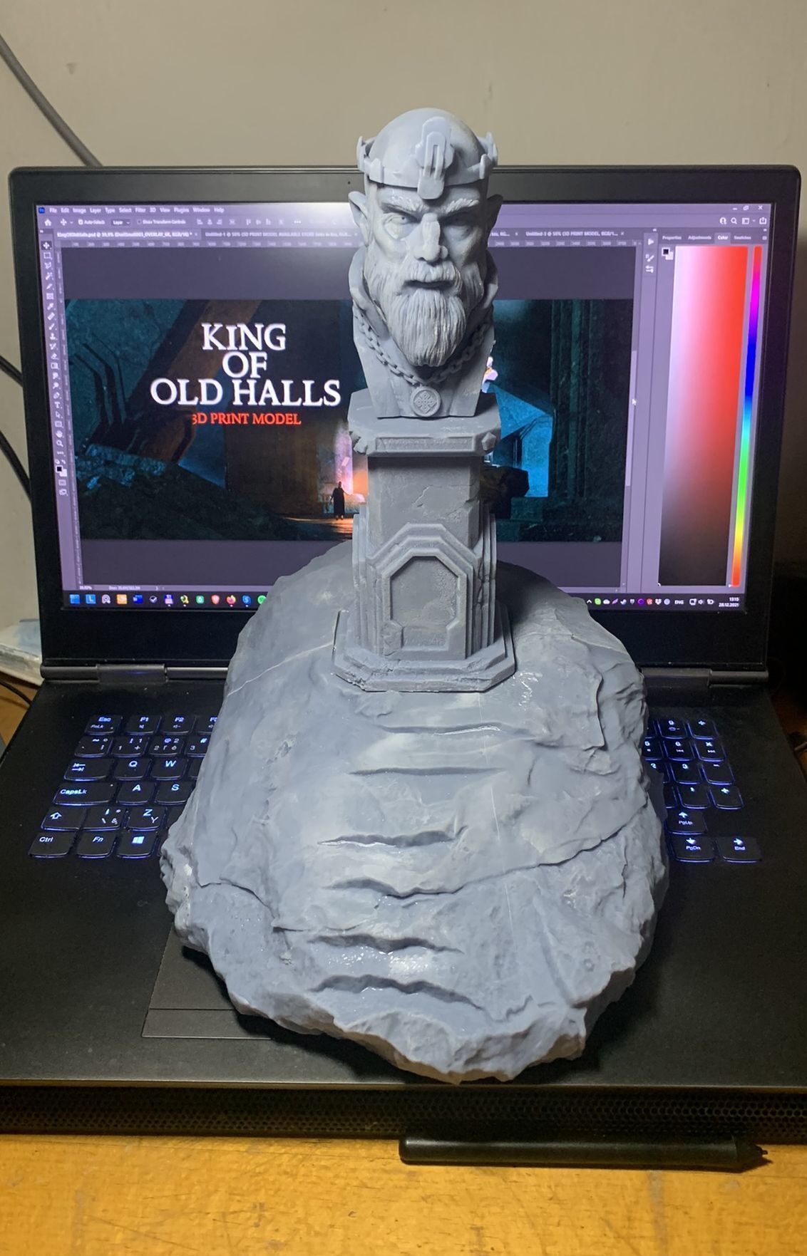 King of Old Halls - 3D Print model statue 3D print model_1