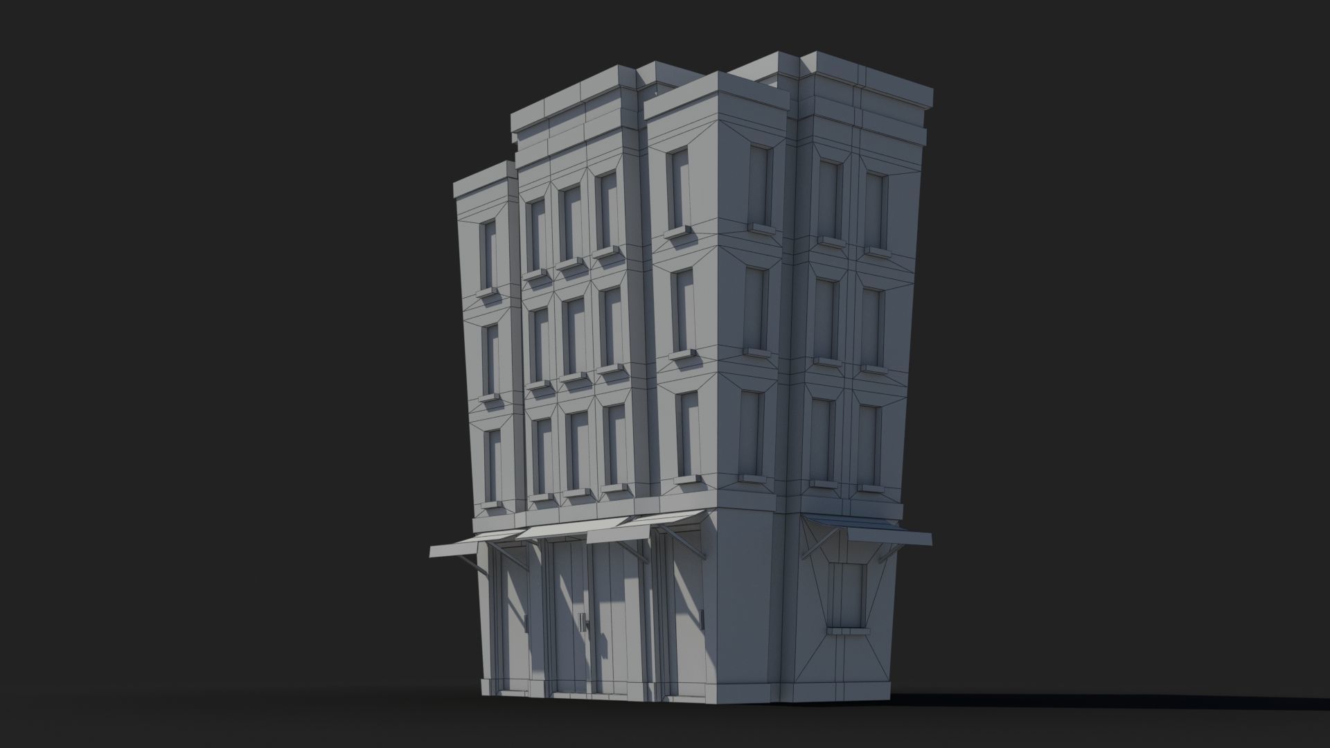 Cartoon Building x21 Low-poly 3D model_5