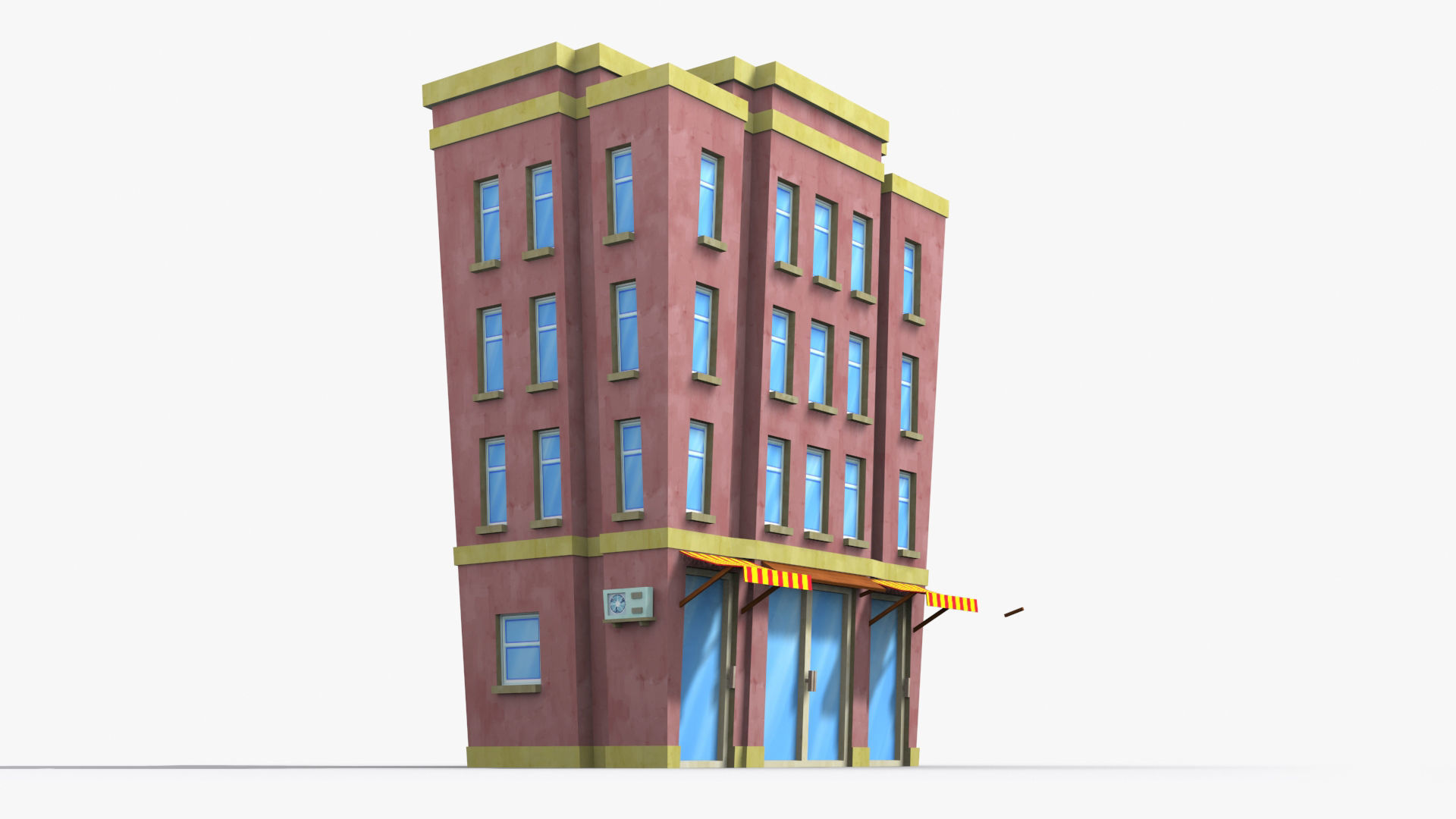 Cartoon Building x21 Low-poly 3D model_2