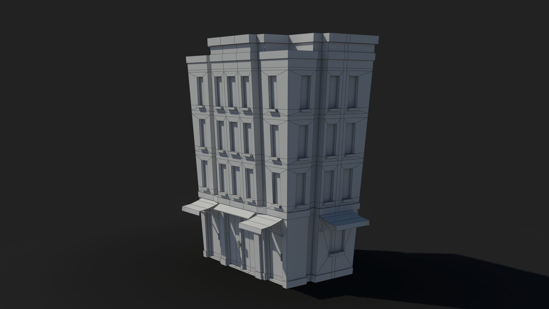 Cartoon Building x21 Low-poly 3D model_9