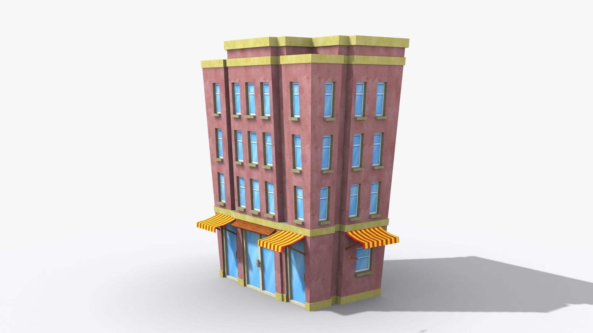 Cartoon Building x21 Low-poly 3D model_4