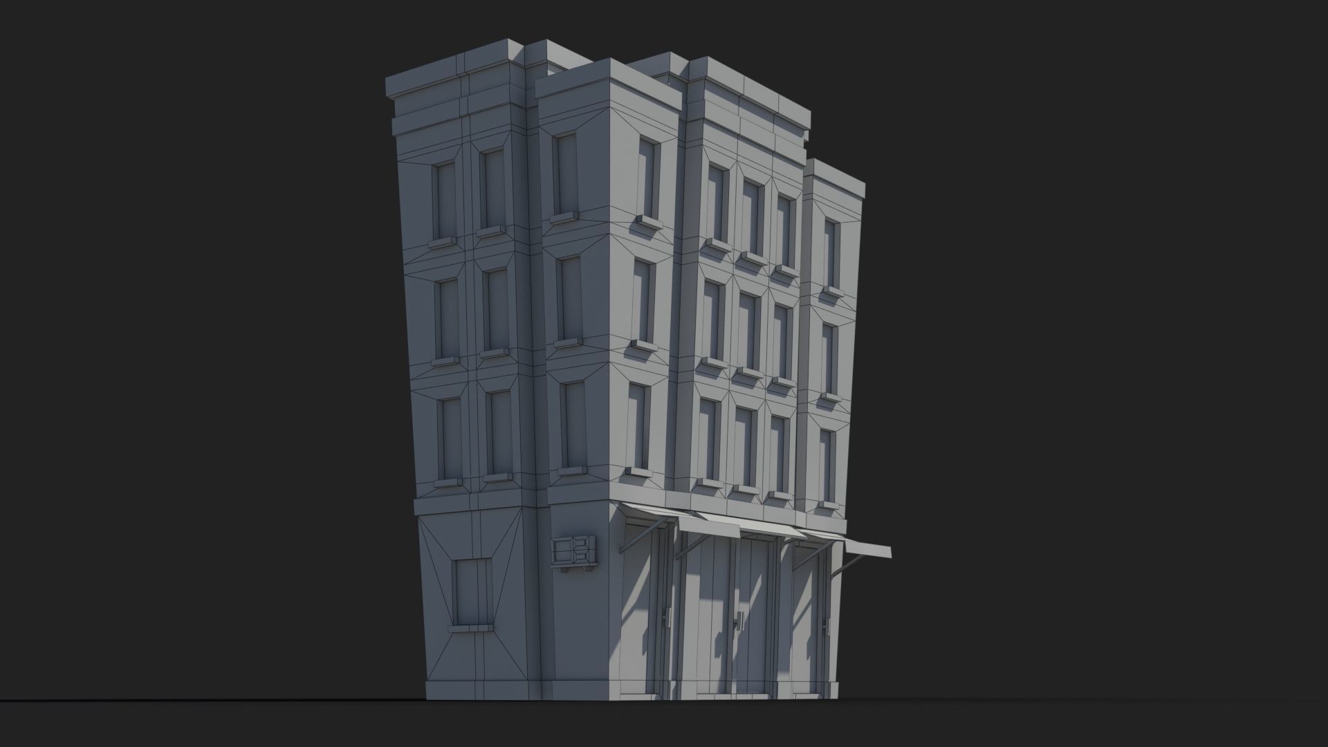 Cartoon Building x21 Low-poly 3D model_7