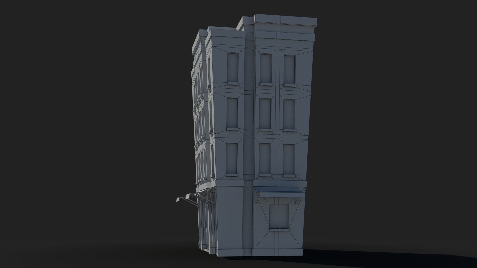Cartoon Building x21 Low-poly 3D model_8