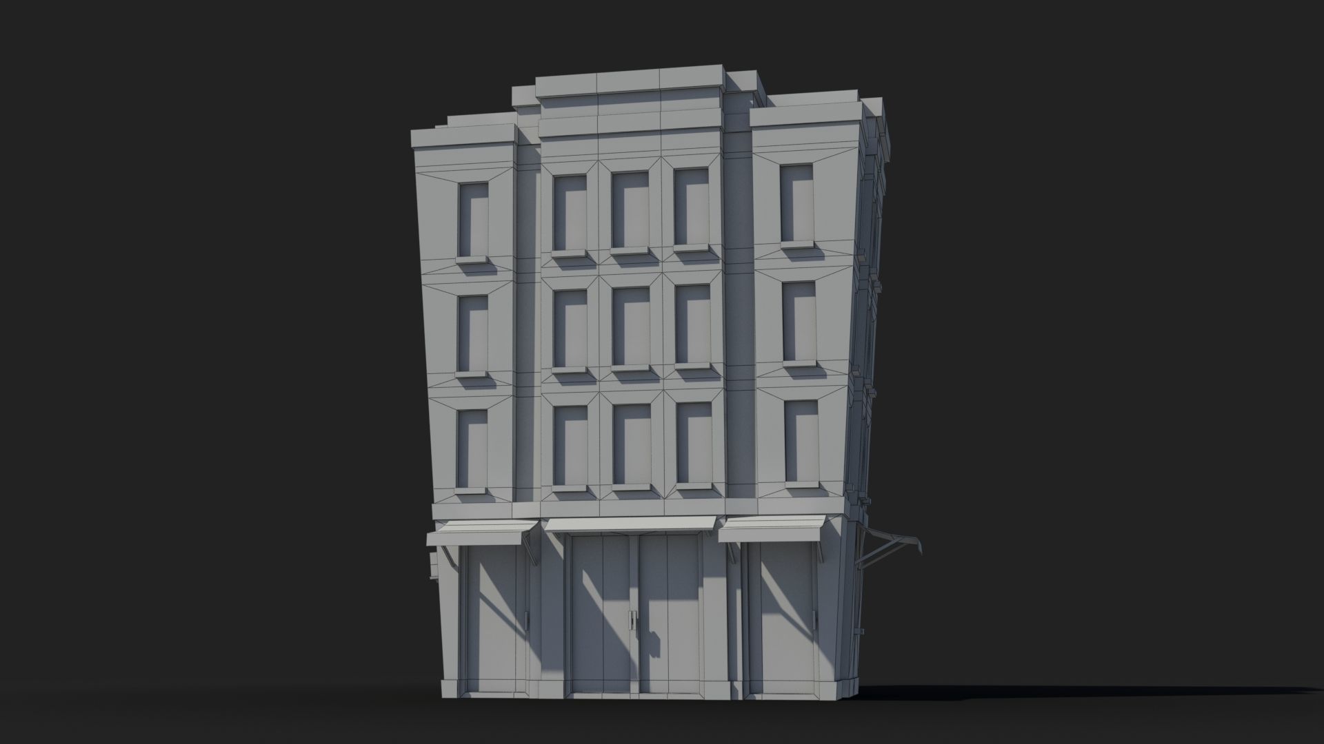 Cartoon Building x21 Low-poly 3D model_6