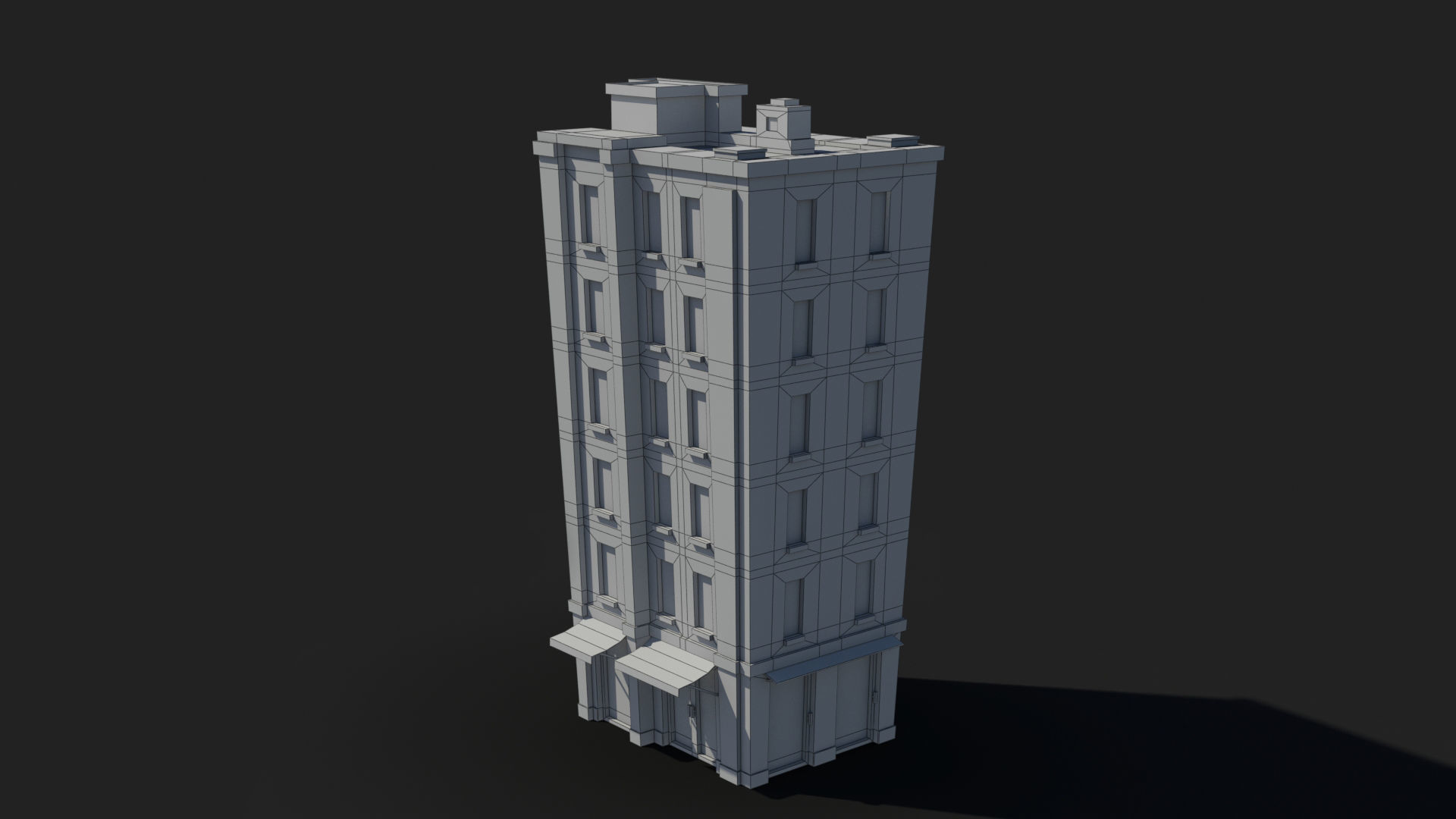 Cartoon Building x22 Low-poly 3D model_9