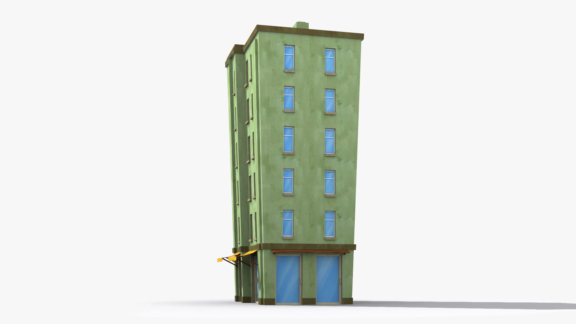 Cartoon Building x22 Low-poly 3D model_3