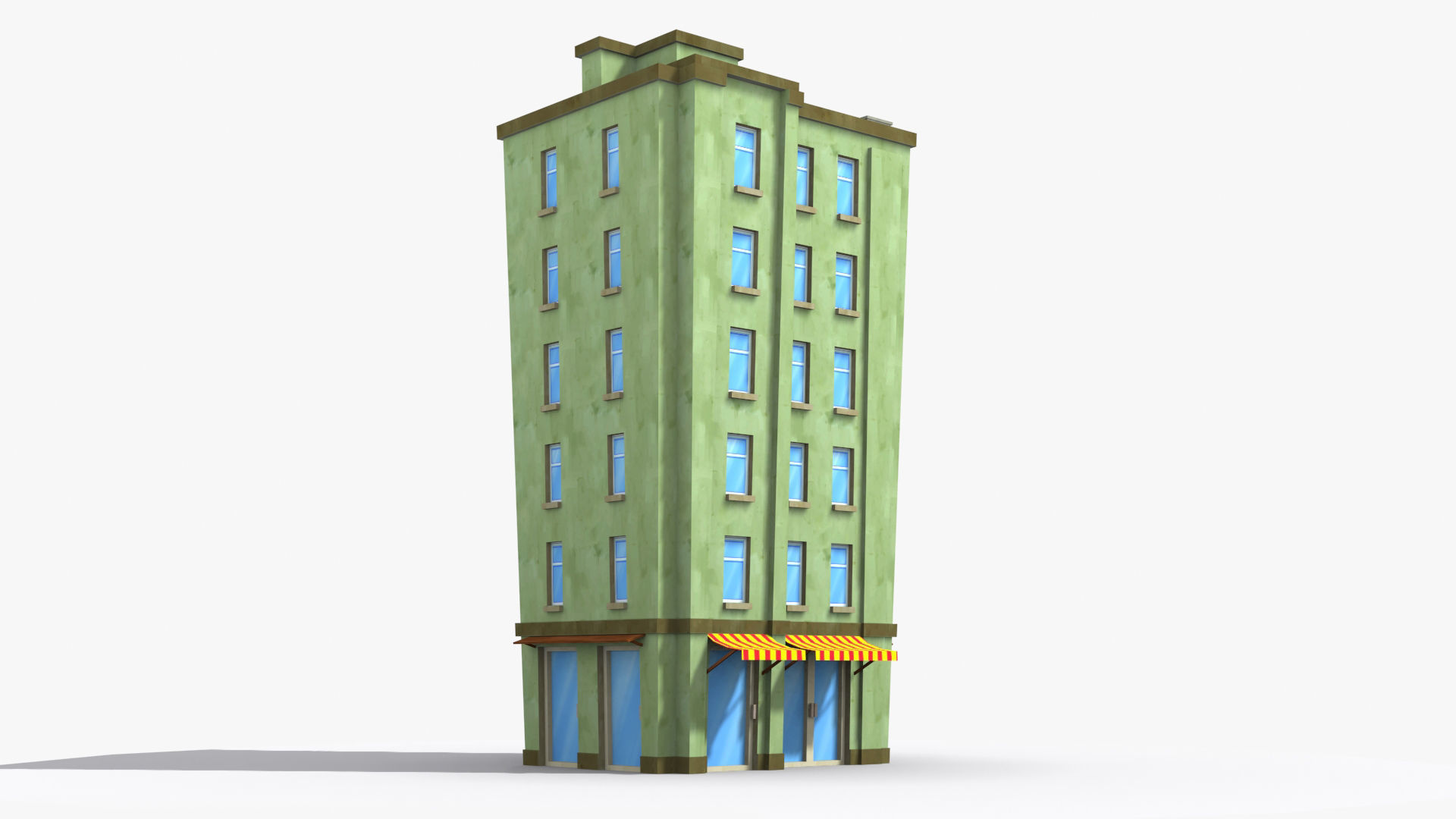 Cartoon Building x22 Low-poly 3D model_2
