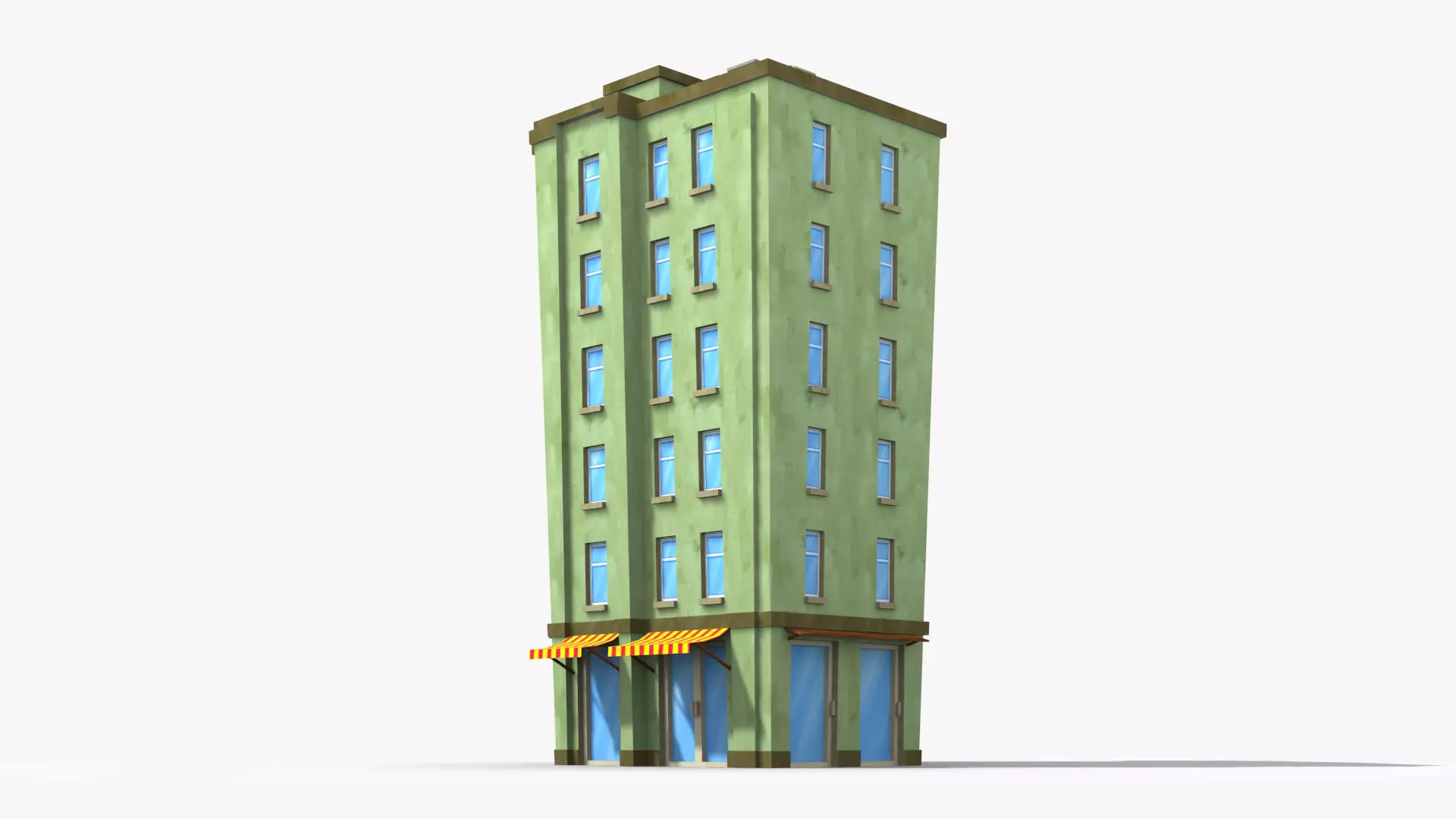 Cartoon Building x22 Low-poly 3D model_0