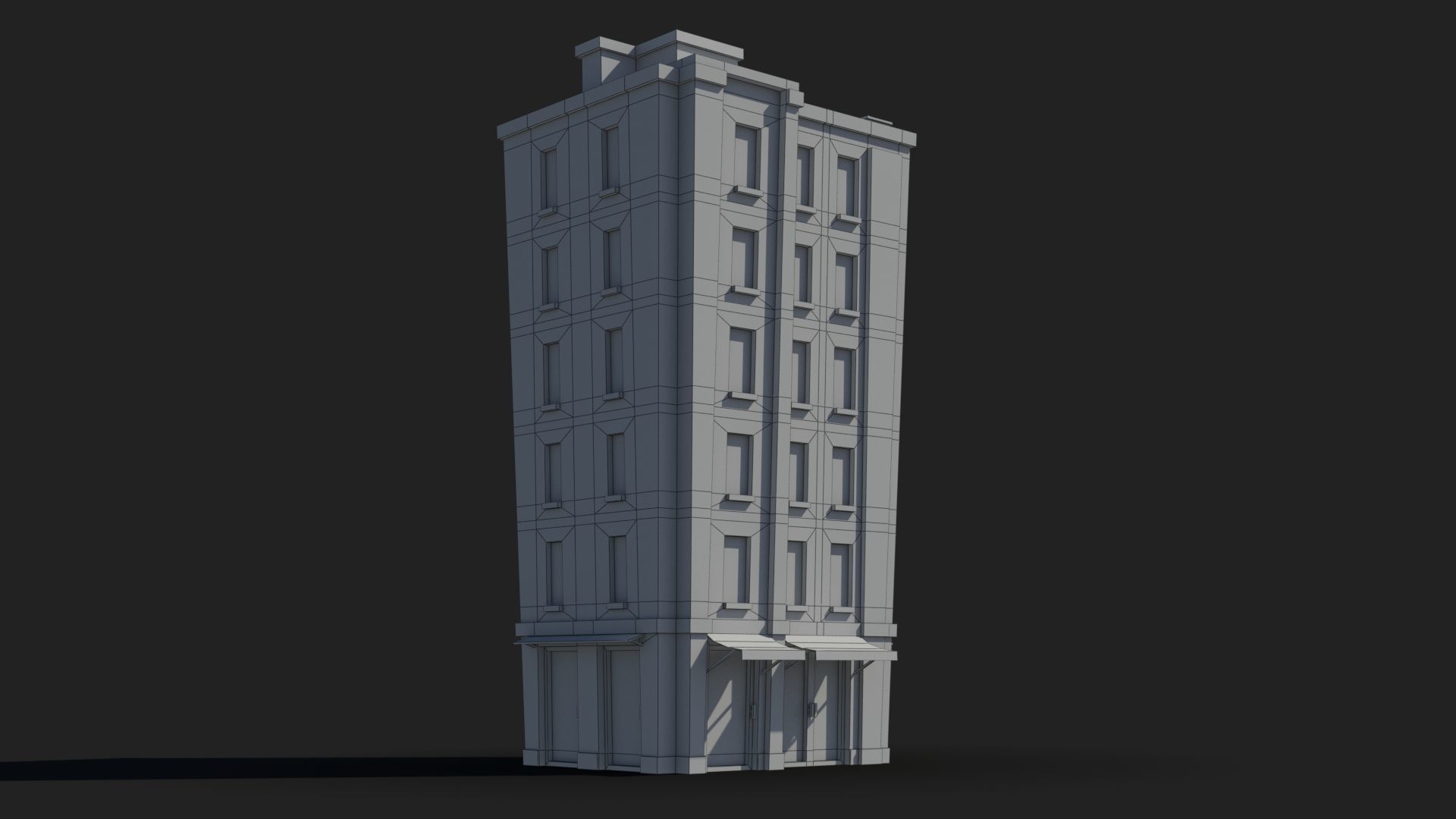 Cartoon Building x22 Low-poly 3D model_7