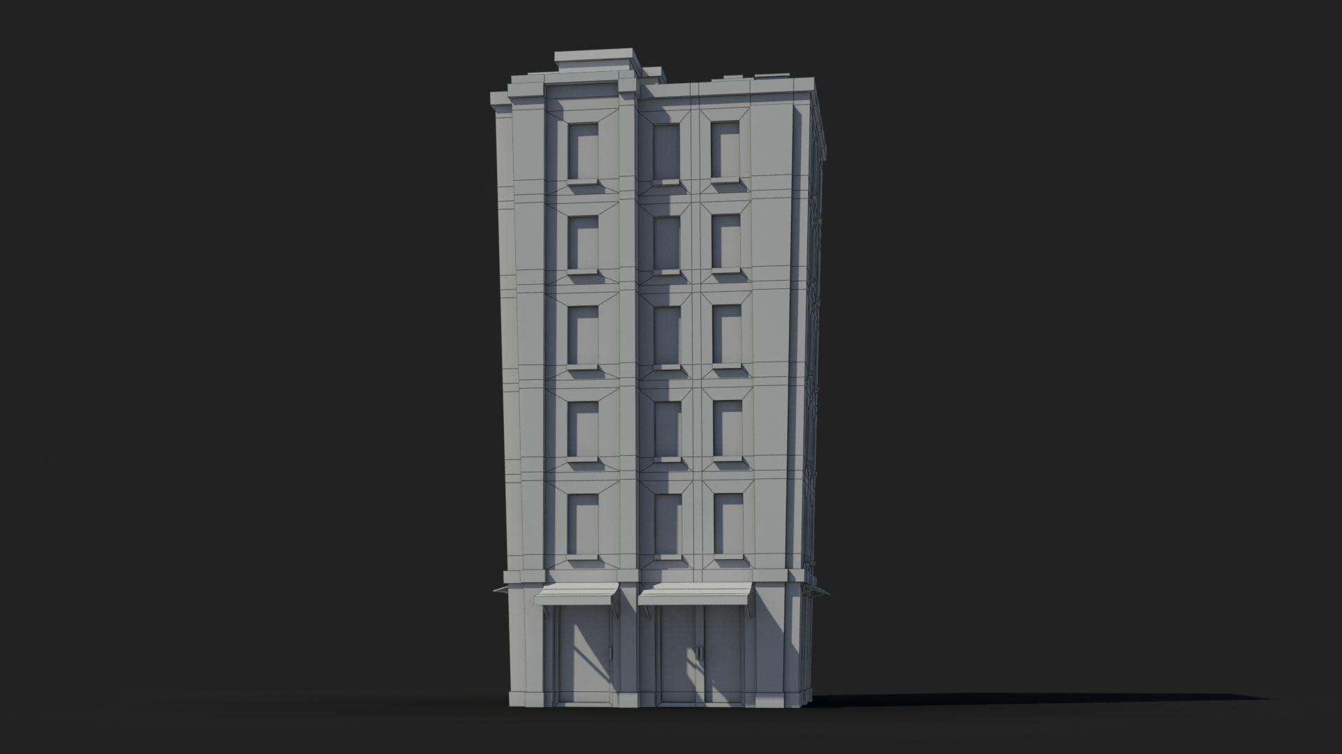 Cartoon Building x22 Low-poly 3D model_6
