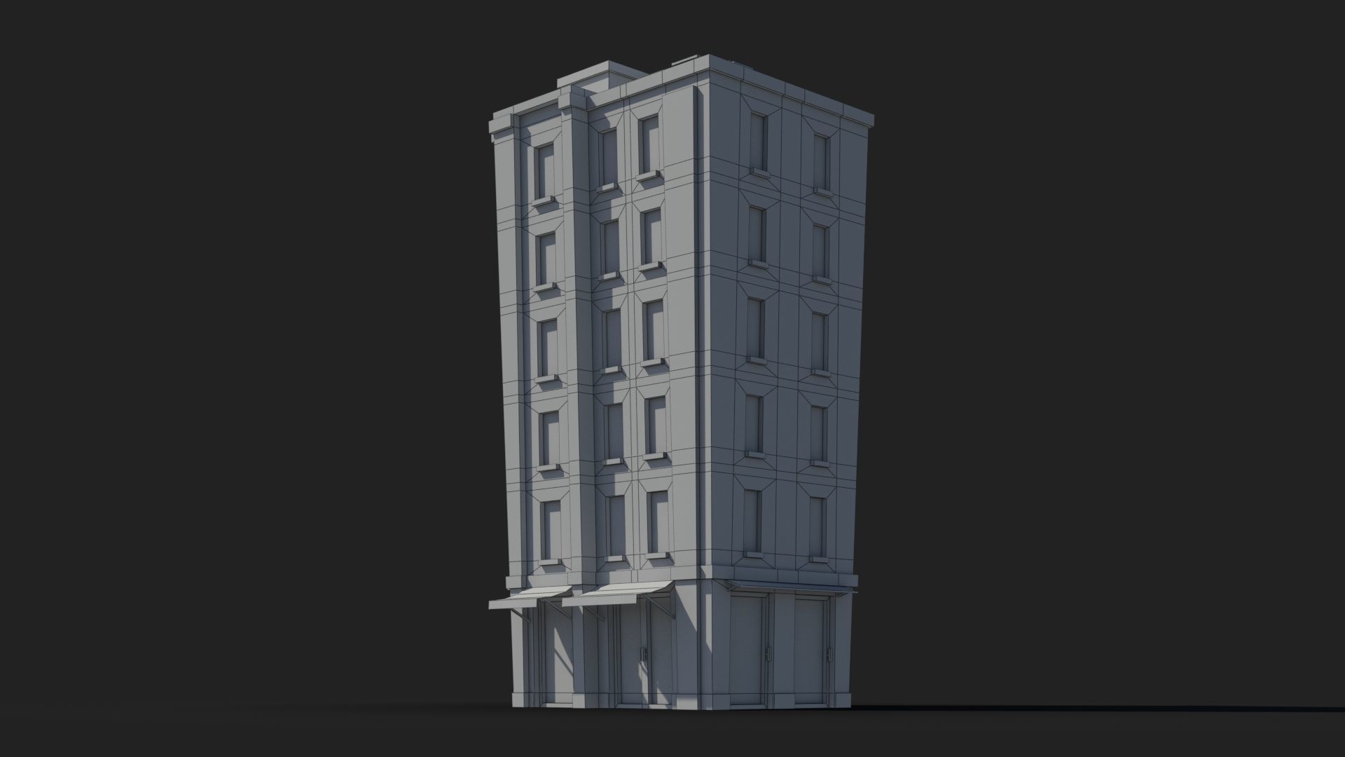 Cartoon Building x22 Low-poly 3D model_5