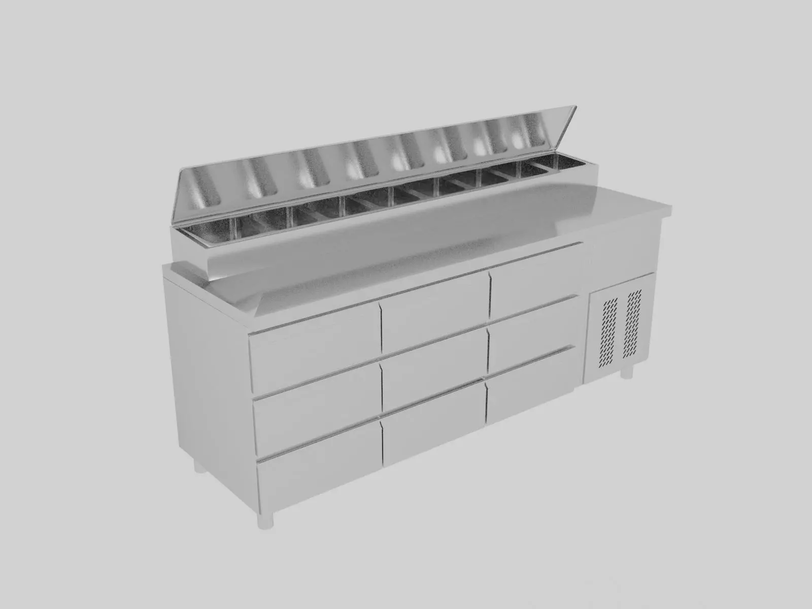 PIZZA PREP TABLE Free 3D model_0