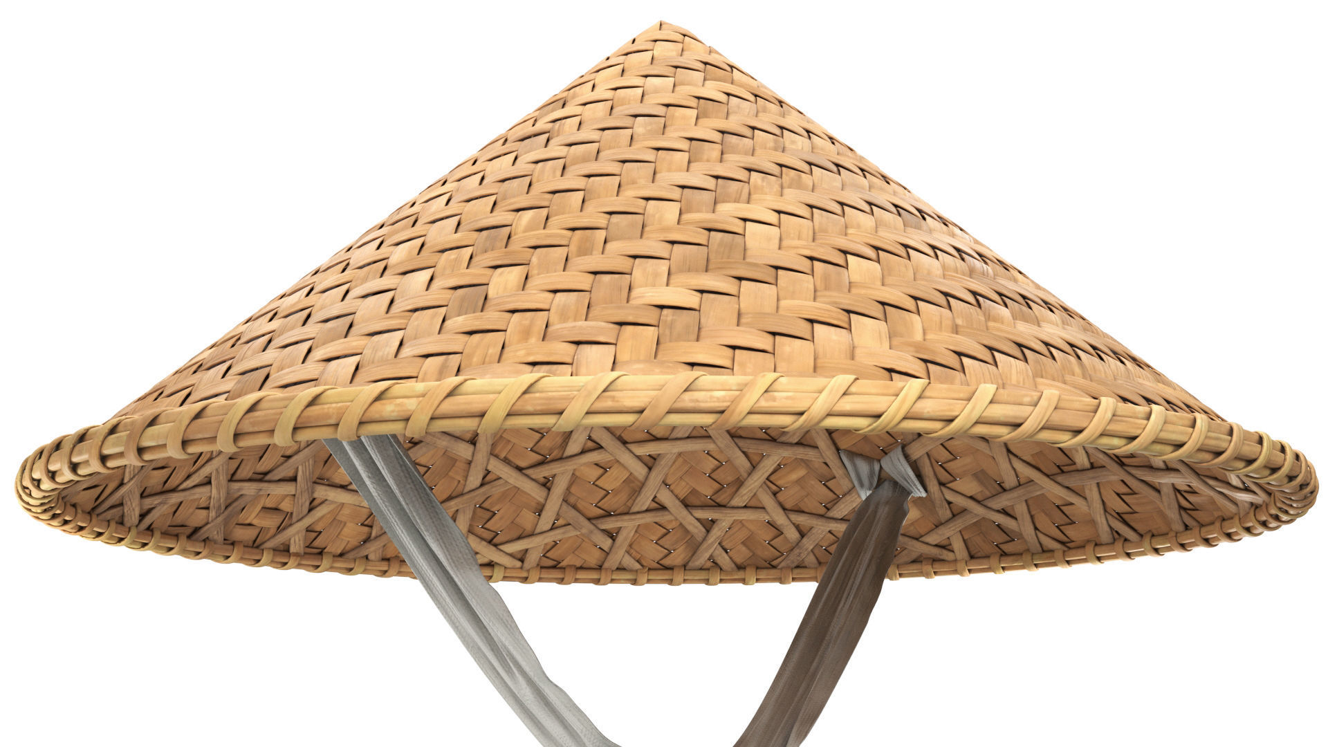 Asian bamboo hat 3D model_8