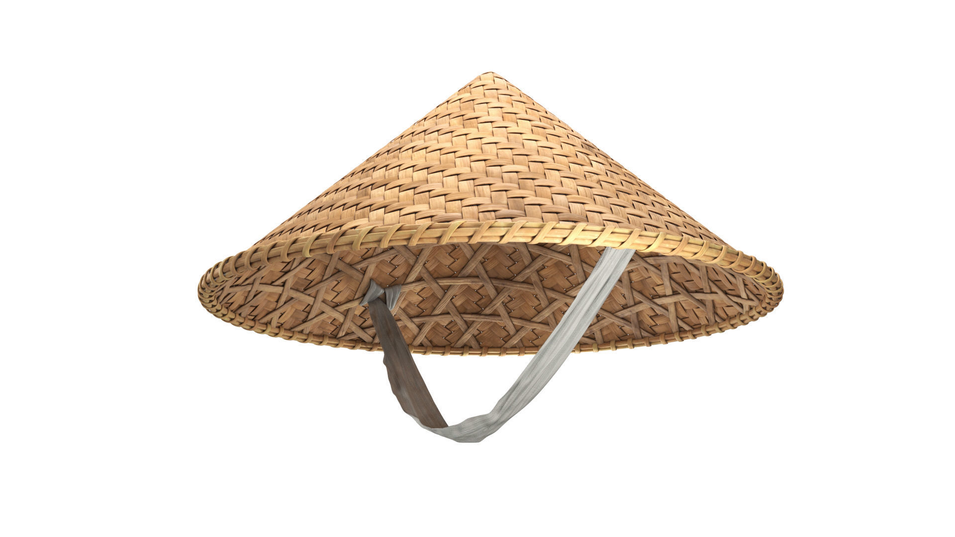 Asian bamboo hat 3D model_3