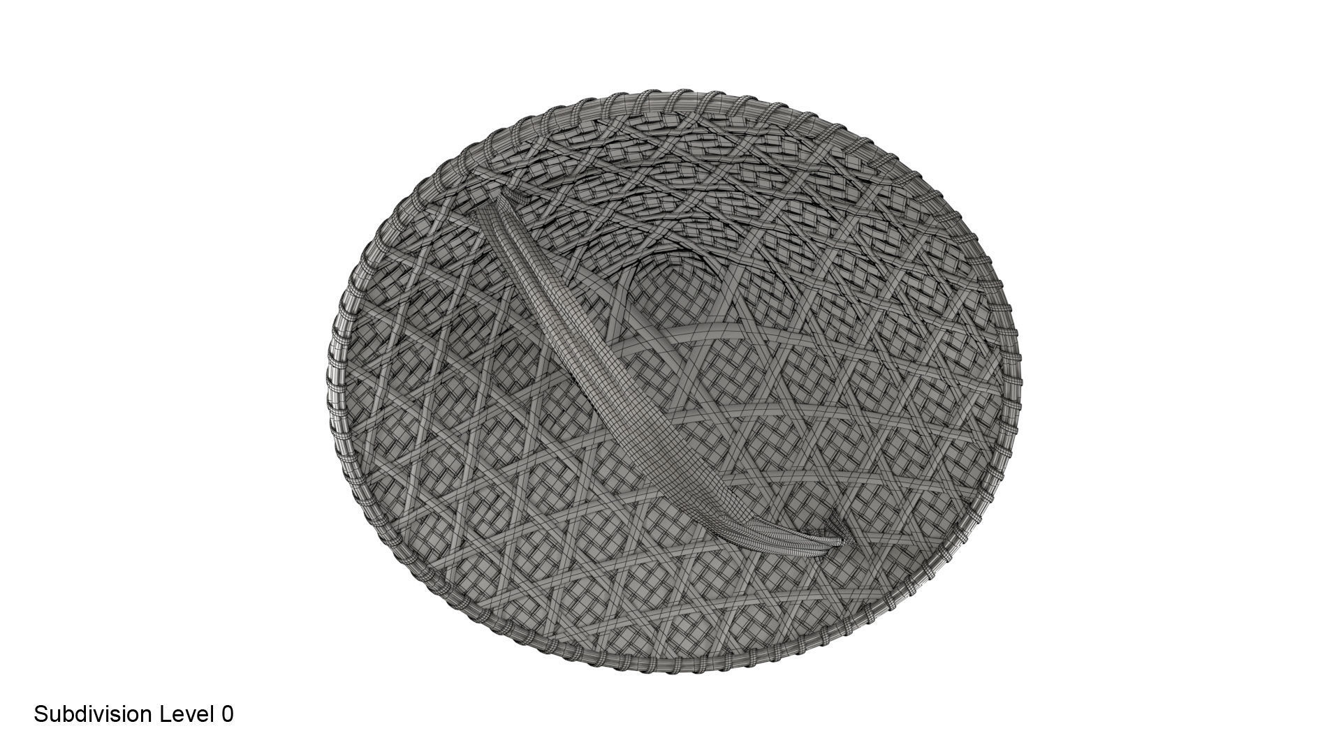 Asian bamboo hat 3D model_17