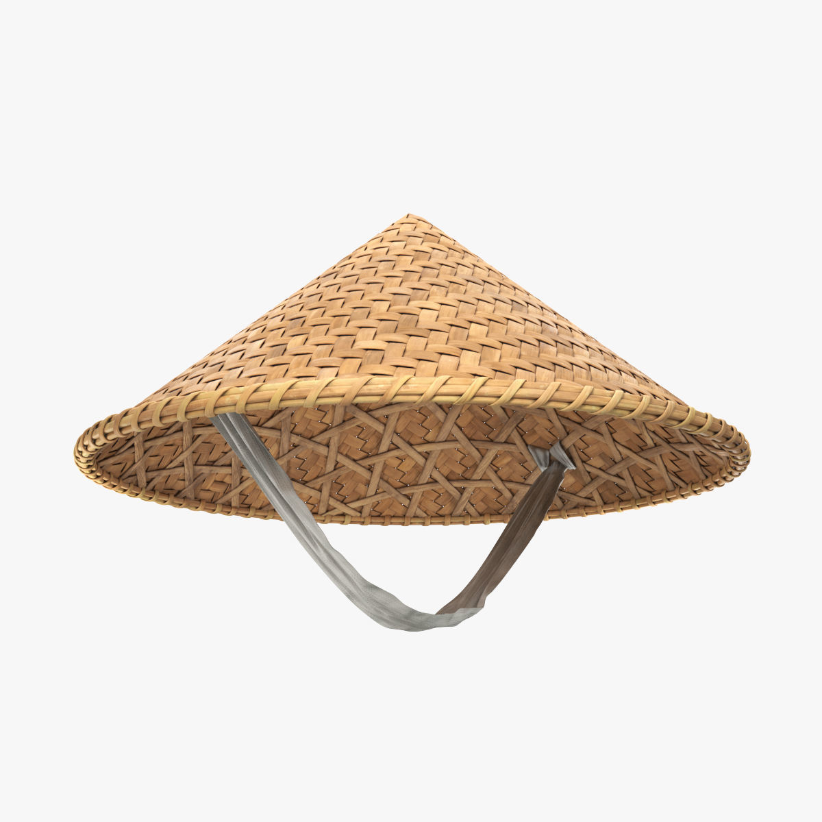 Asian bamboo hat 3D model_0