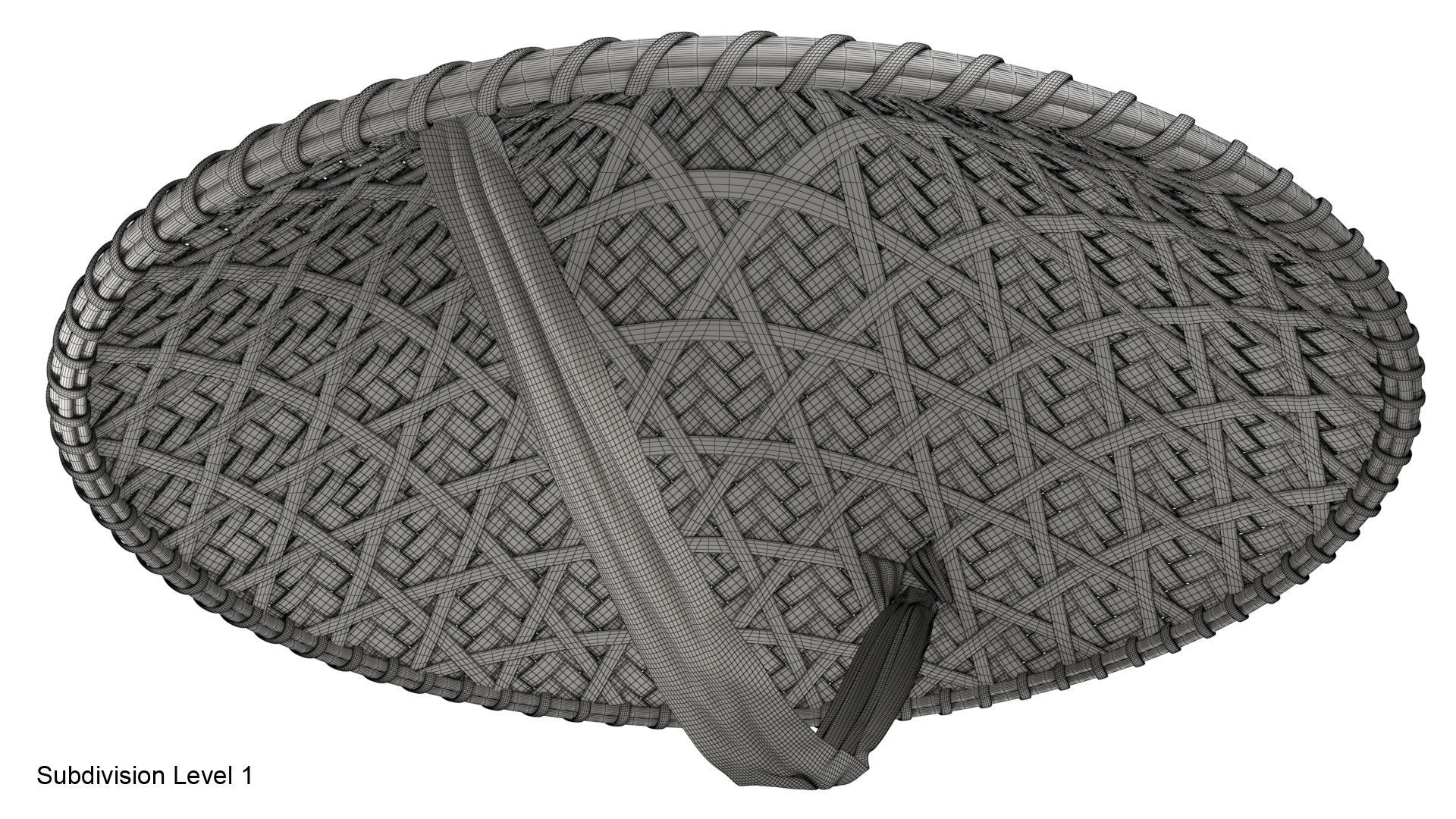 Asian bamboo hat 3D model_29